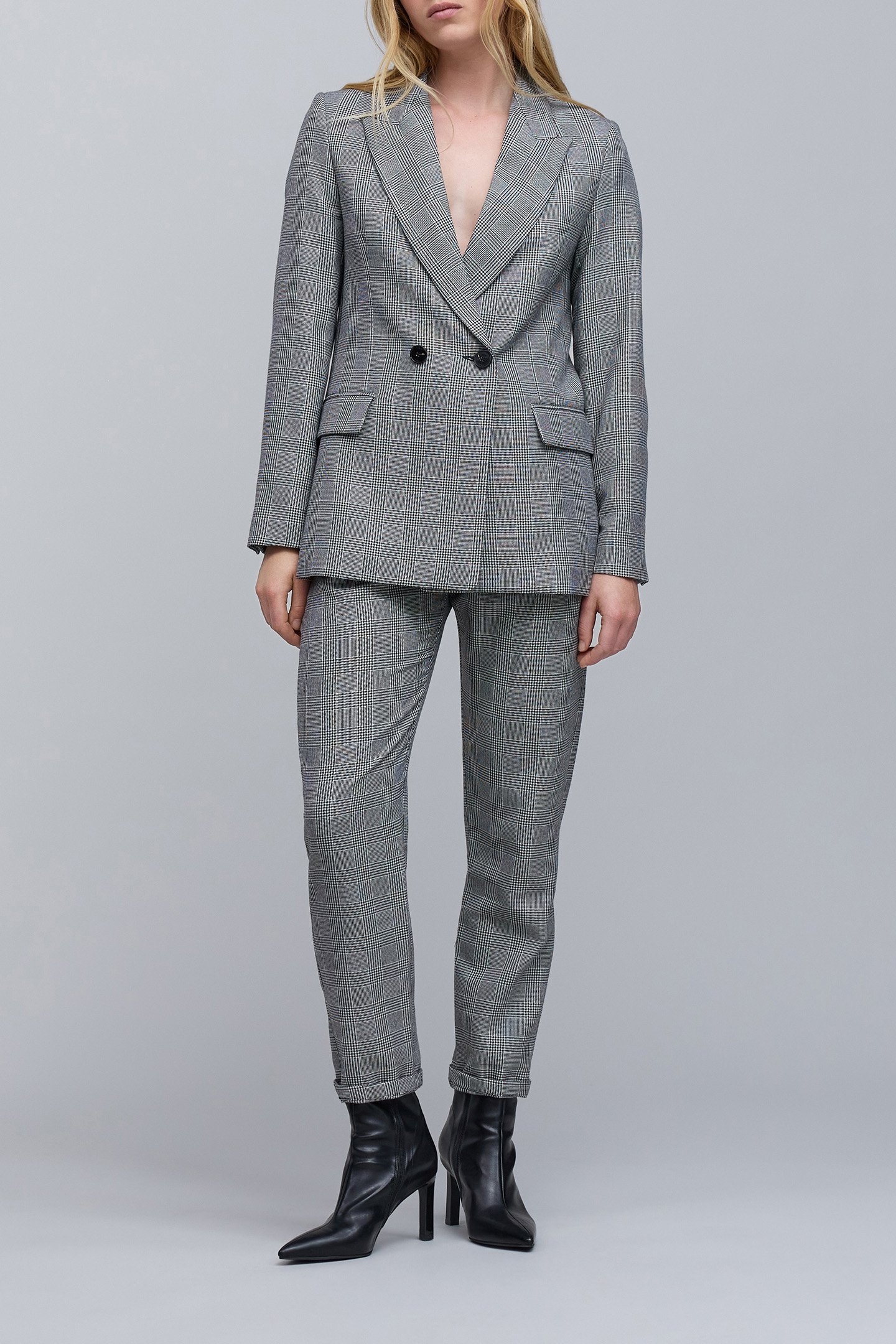 BLACK PRINCE OF WALES LUREX SUIT JACKET 3