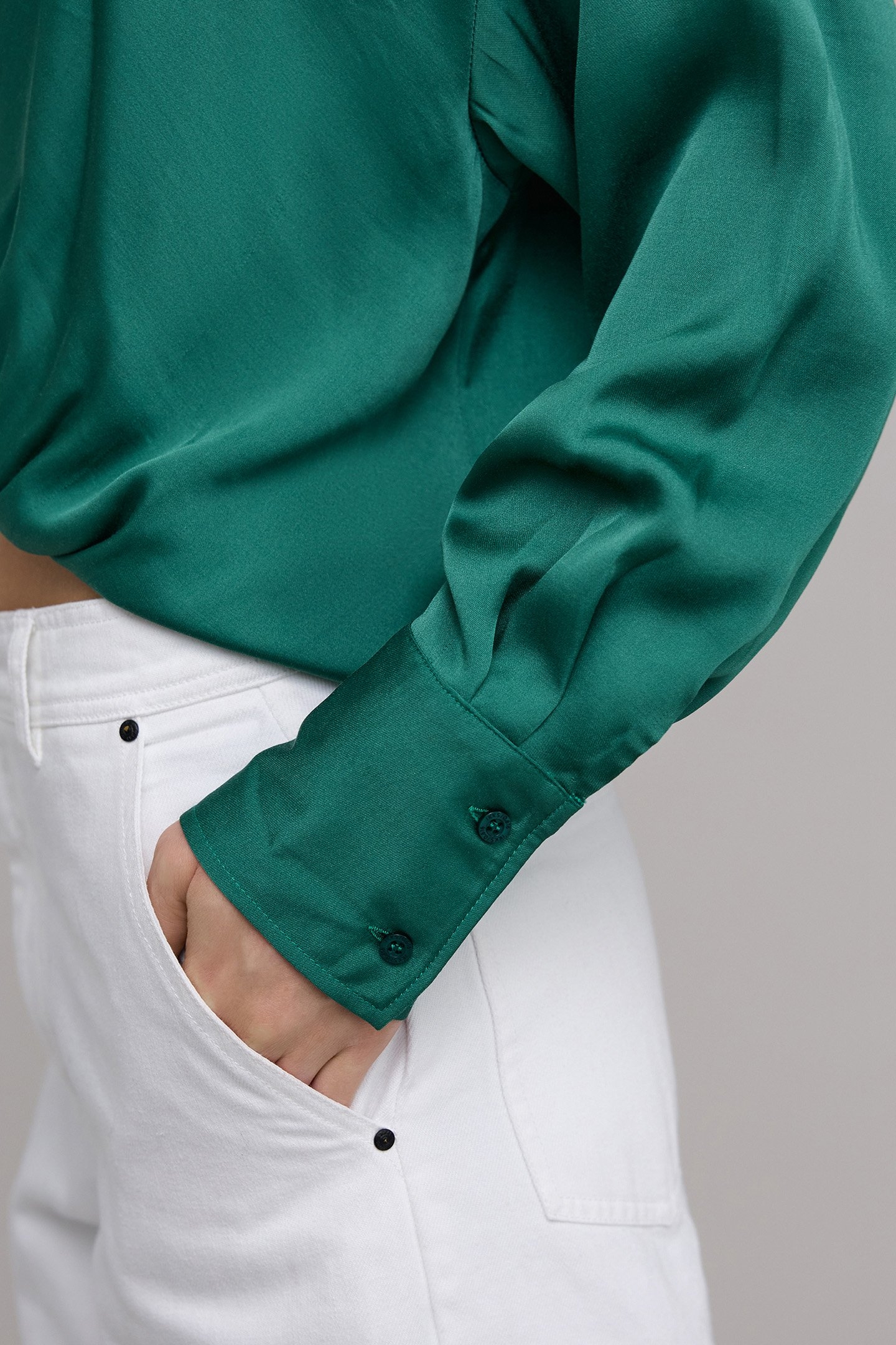 EMERALD DRAPED SHIRT 5