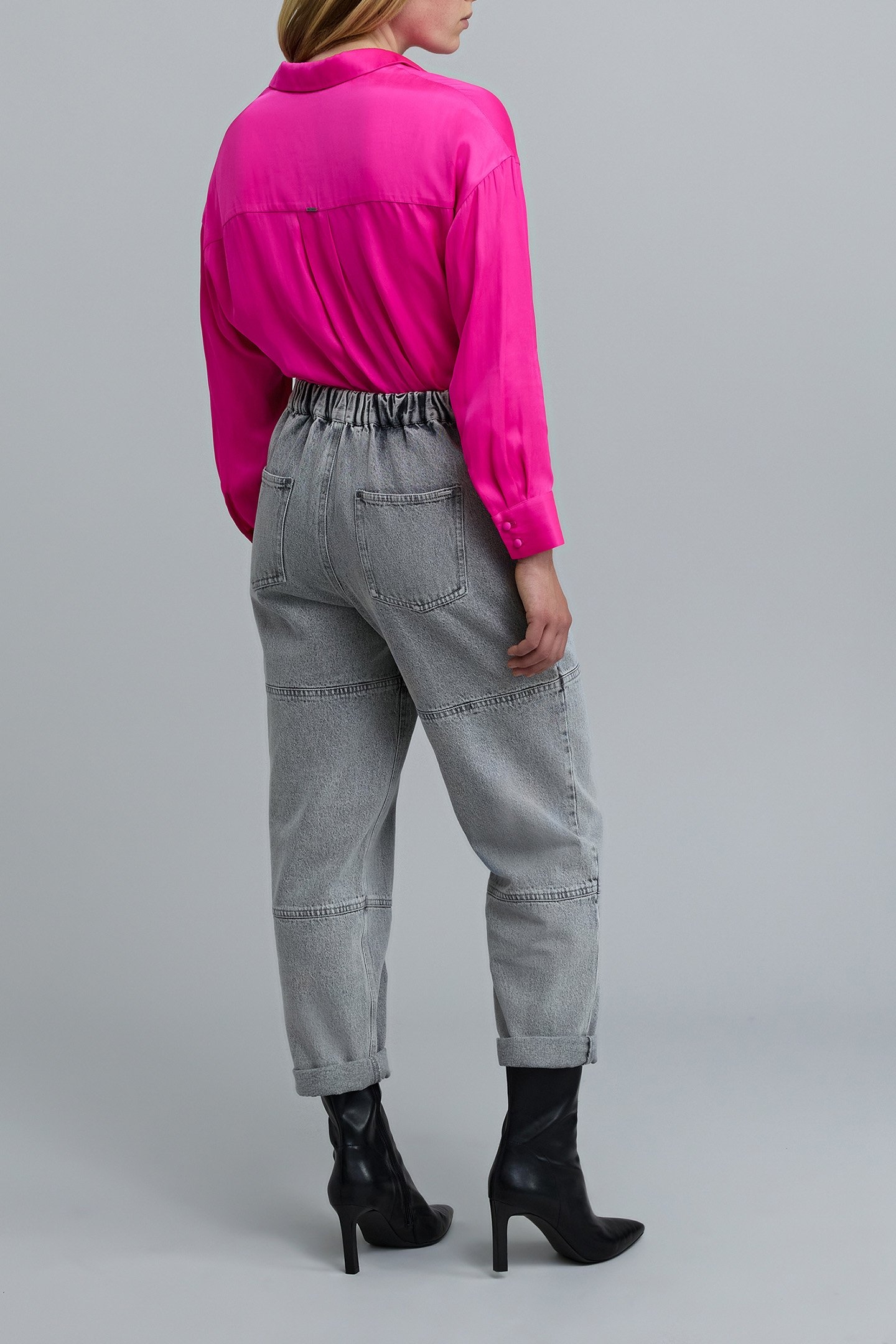 FUCHSIA SATIN WRINKLED SHIRT 3