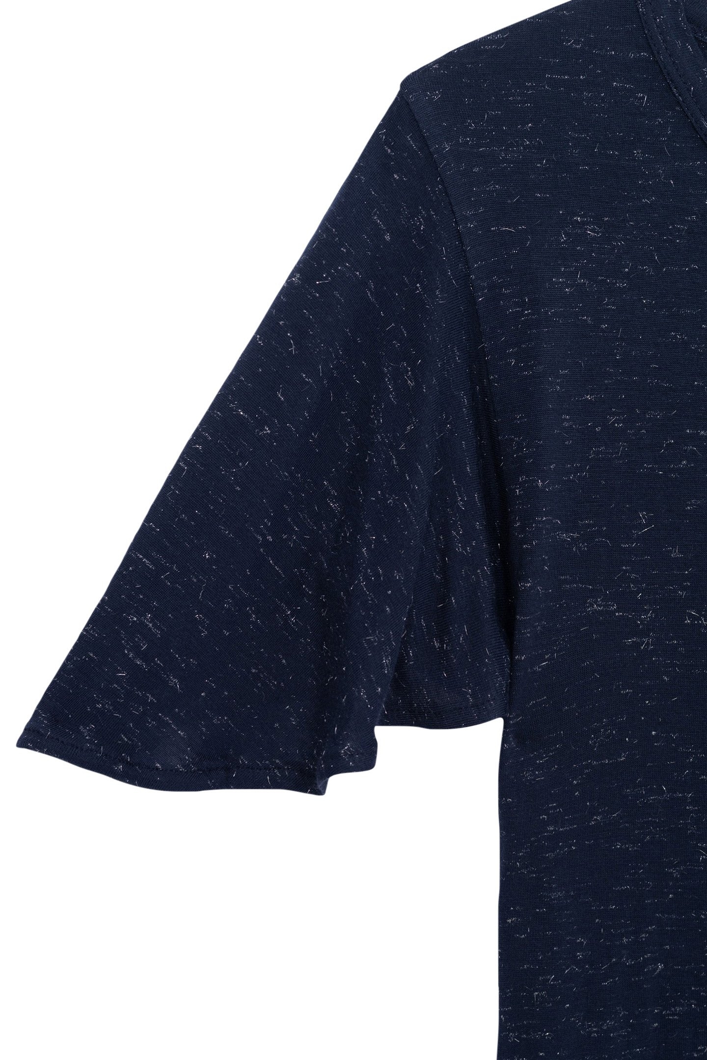 NAVY KNIT TEE WITH LUREX FABRIC 2