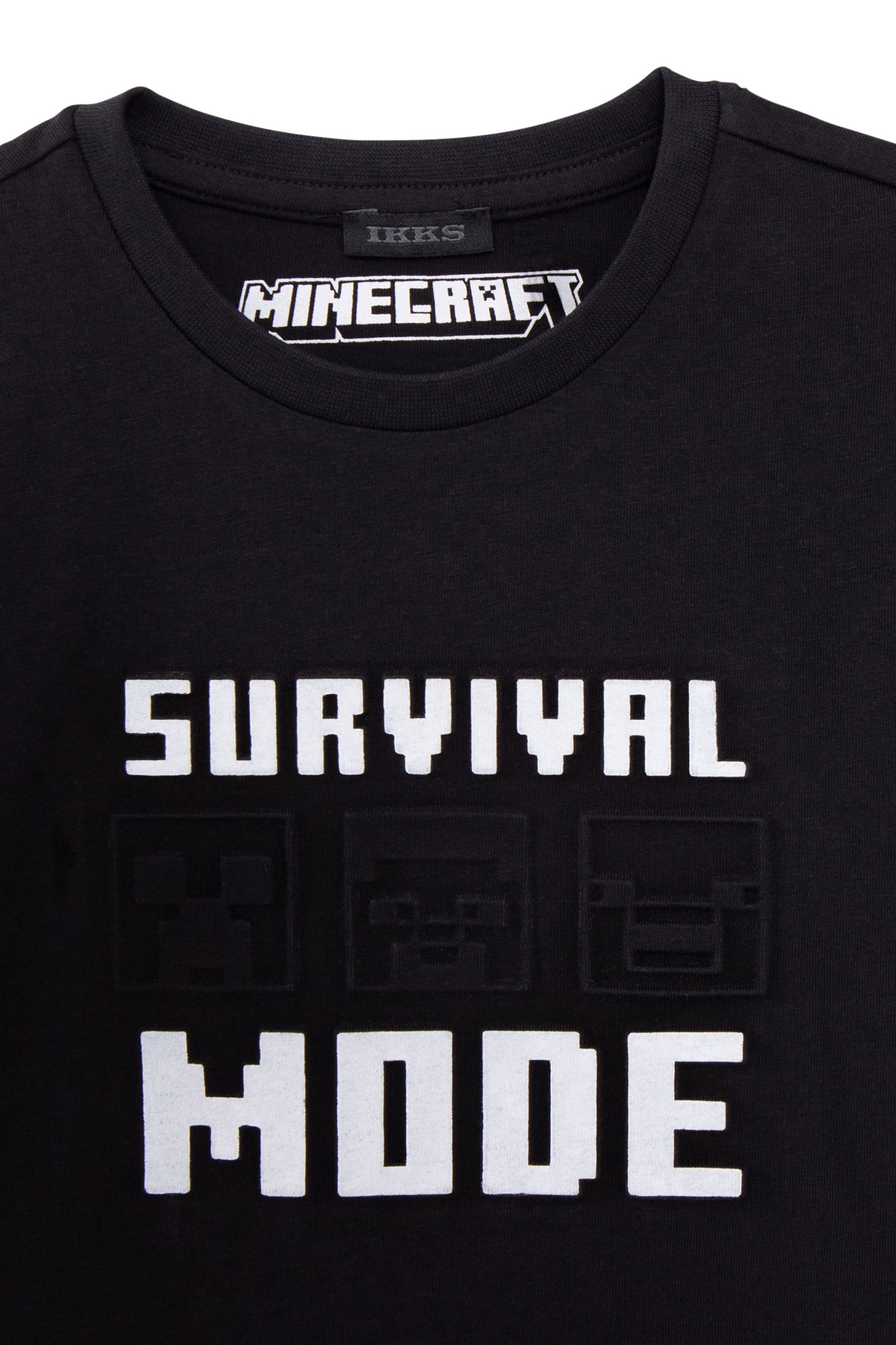 BOYS’ BLACK T-SHIRT WITH EMBOSSED MINECRAFT SLOGANS 3