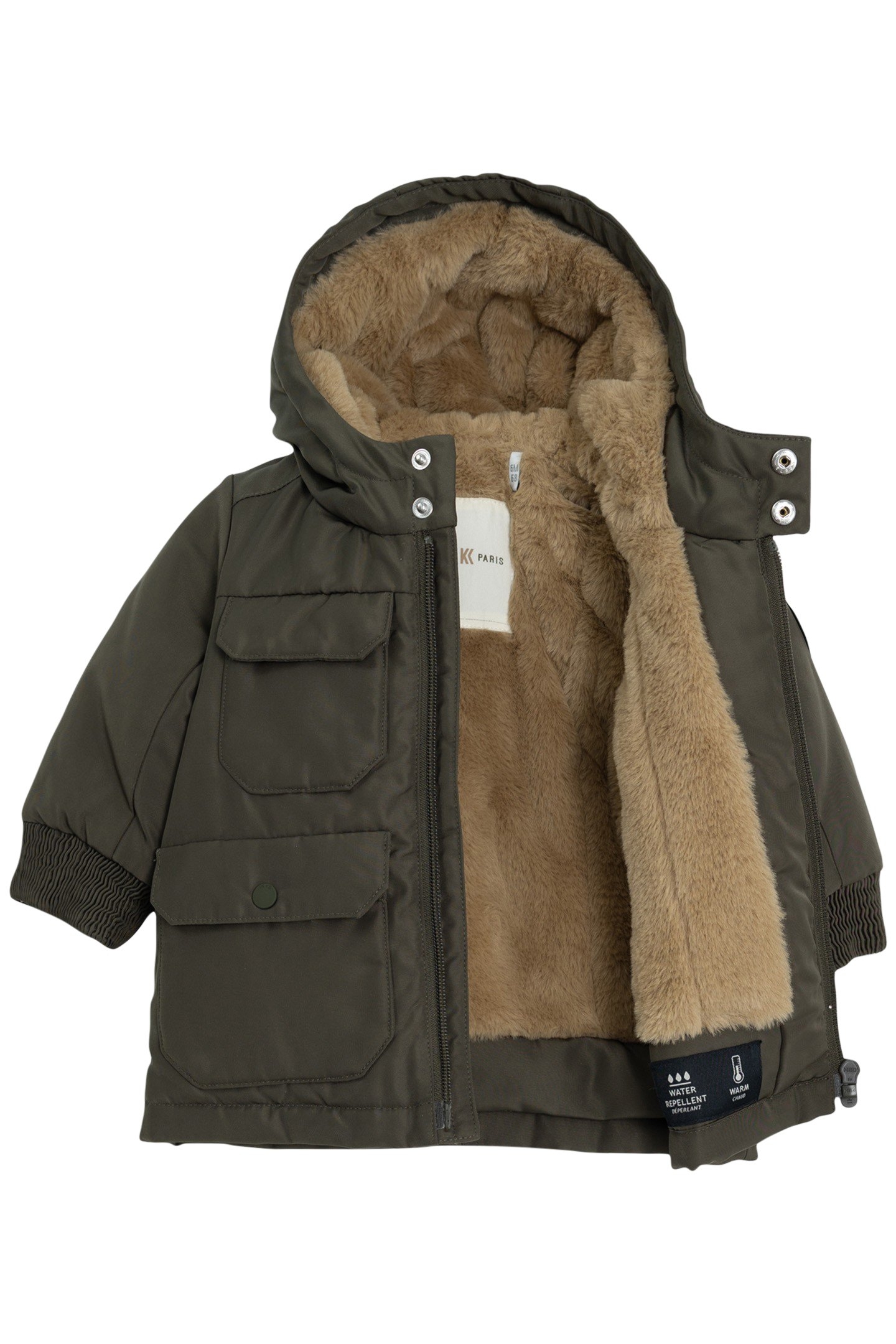 BABY BOY KHAKI NYLON COATED PARKA 3