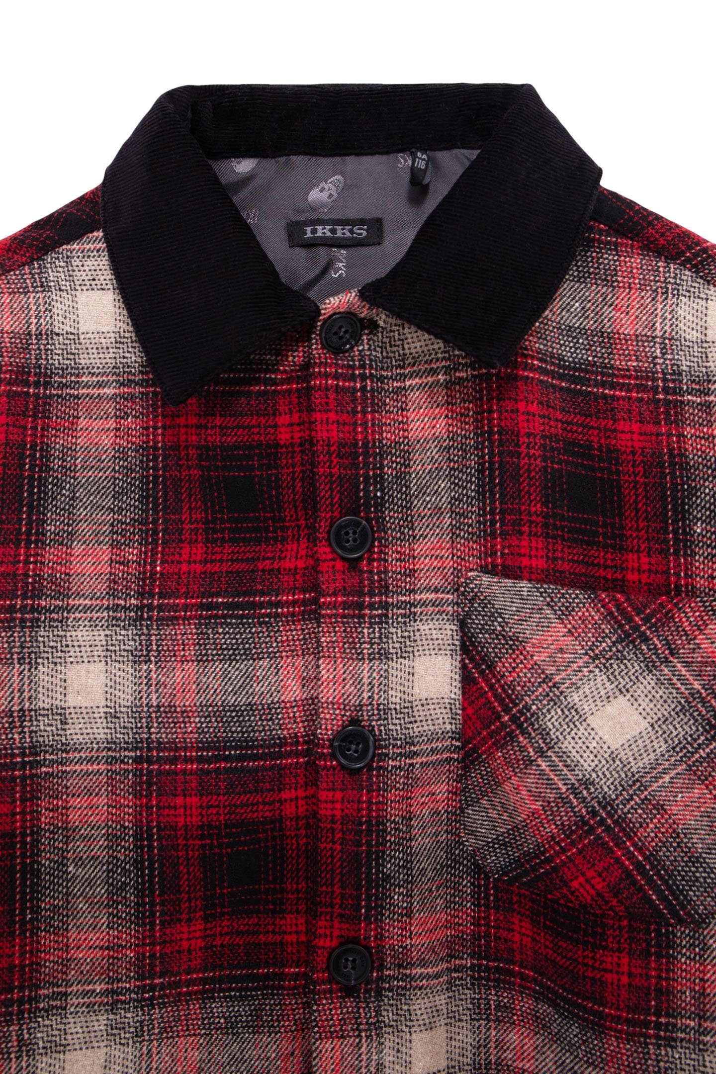 BOY'S RED PLAID SHIRT WITH VELVET COLLAR 3
