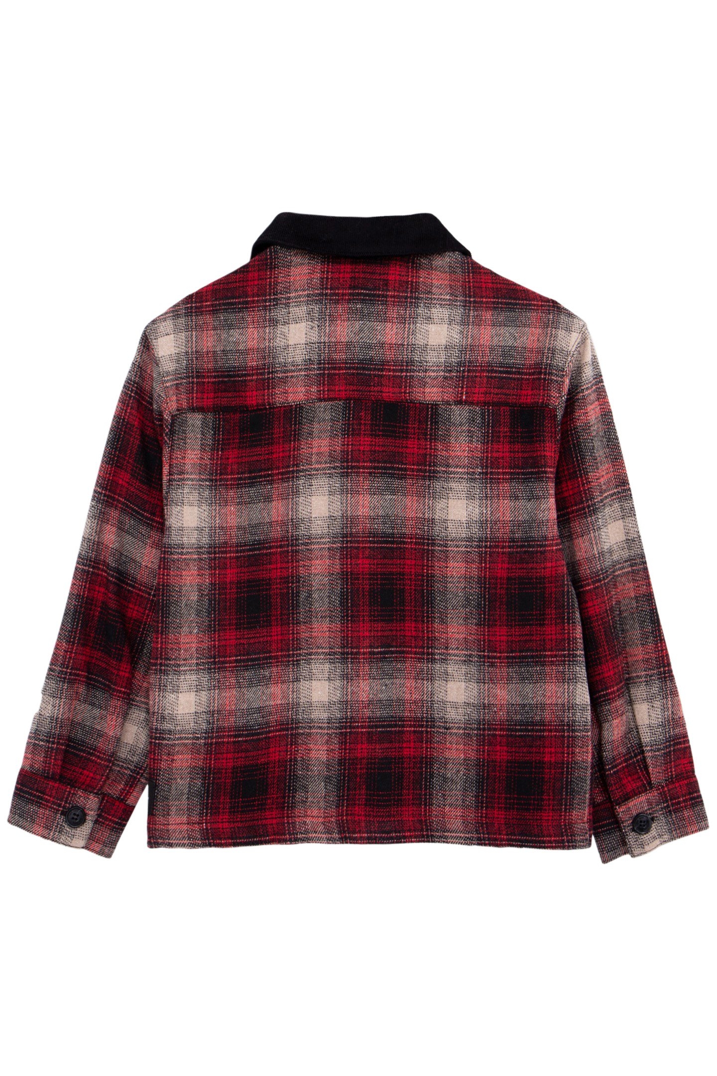BOY'S RED PLAID SHIRT WITH VELVET COLLAR 2