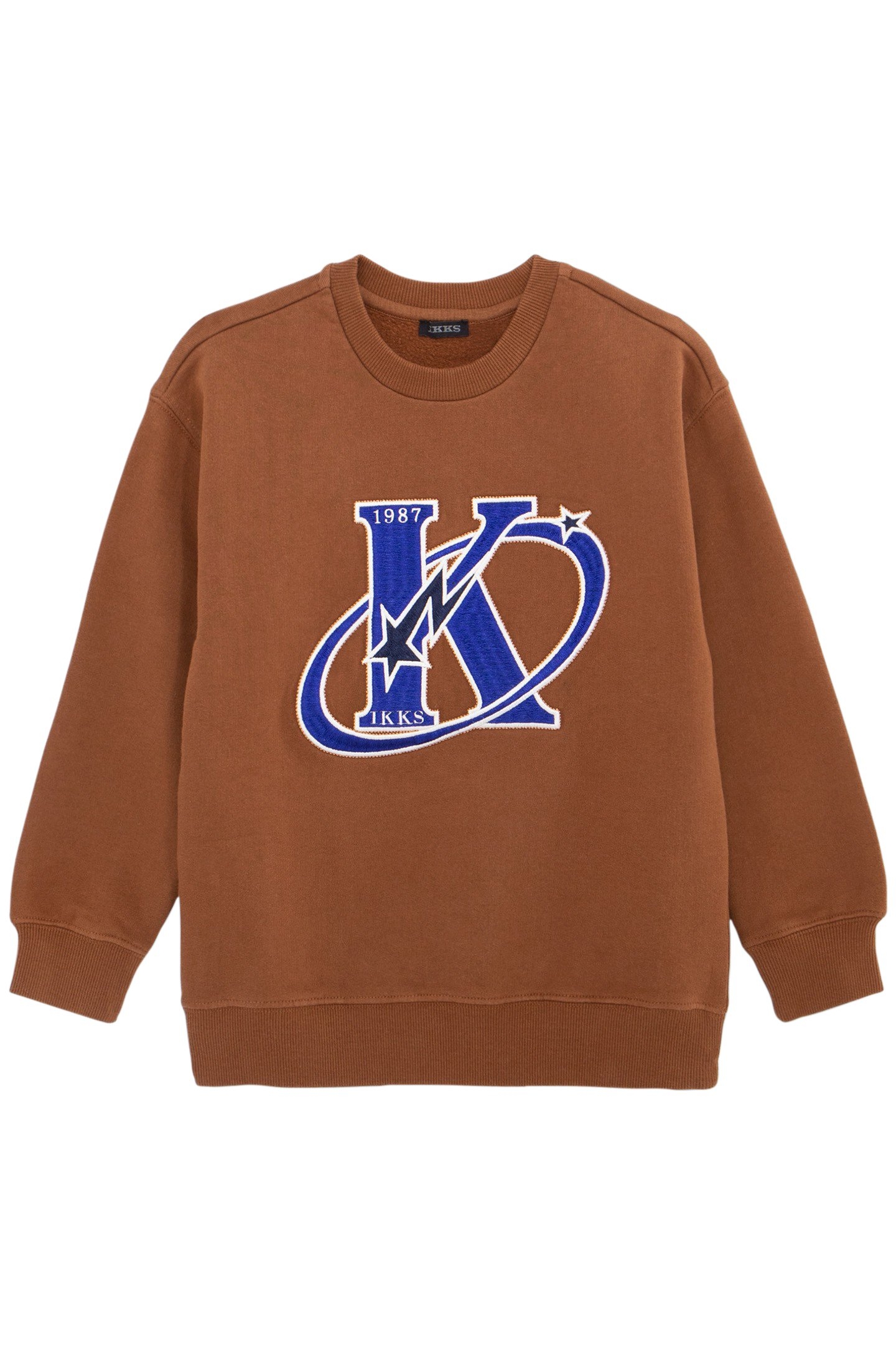 BOY'S CAMEL MAXI SWEATSHIRT WITH K-COMÈTE LOGO EMBROIDERY 1