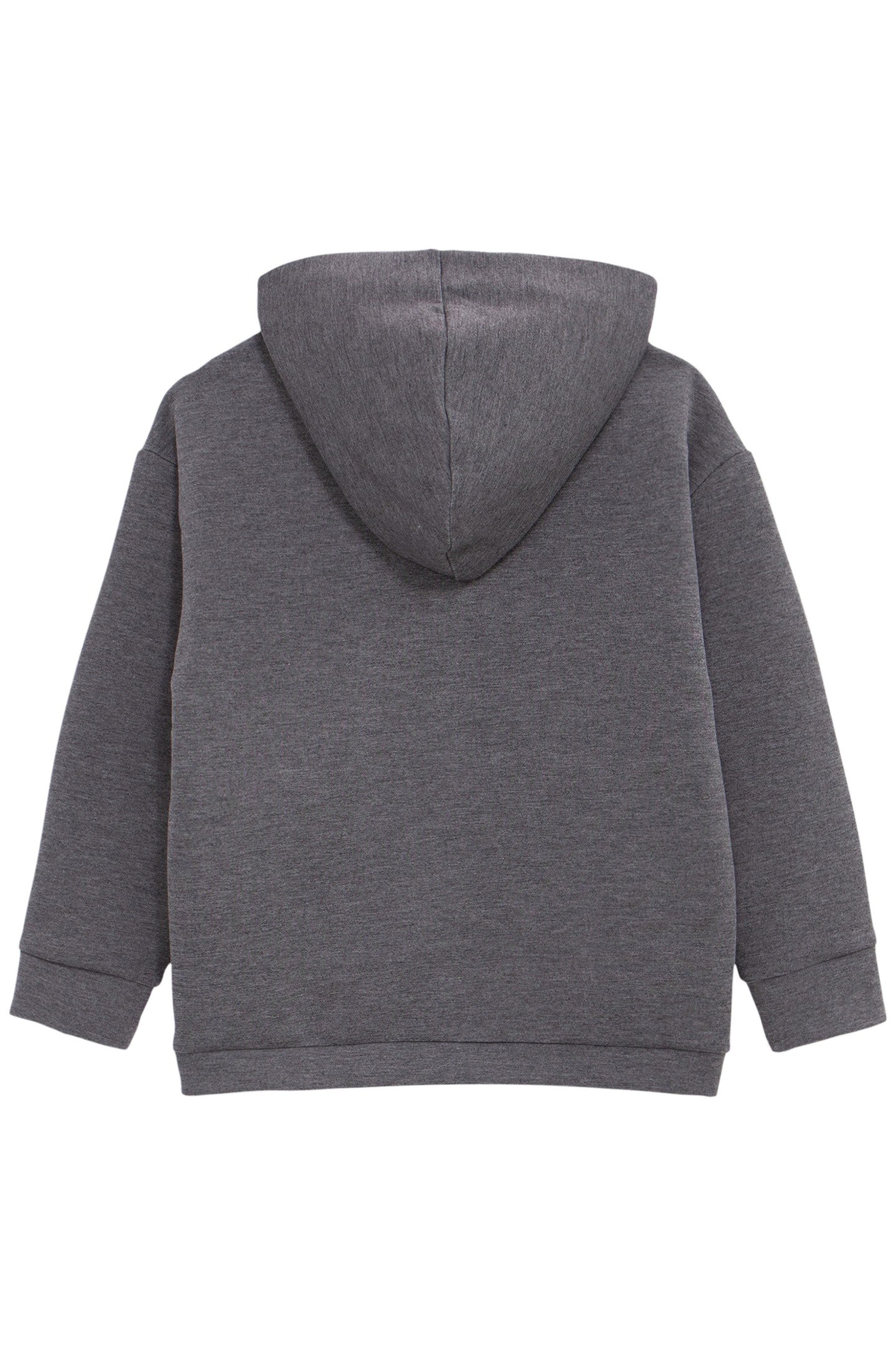 BOY'S GREY HOODIE, REFLECTIVE SLEEVES, EMBOSSED SLOGAN 2