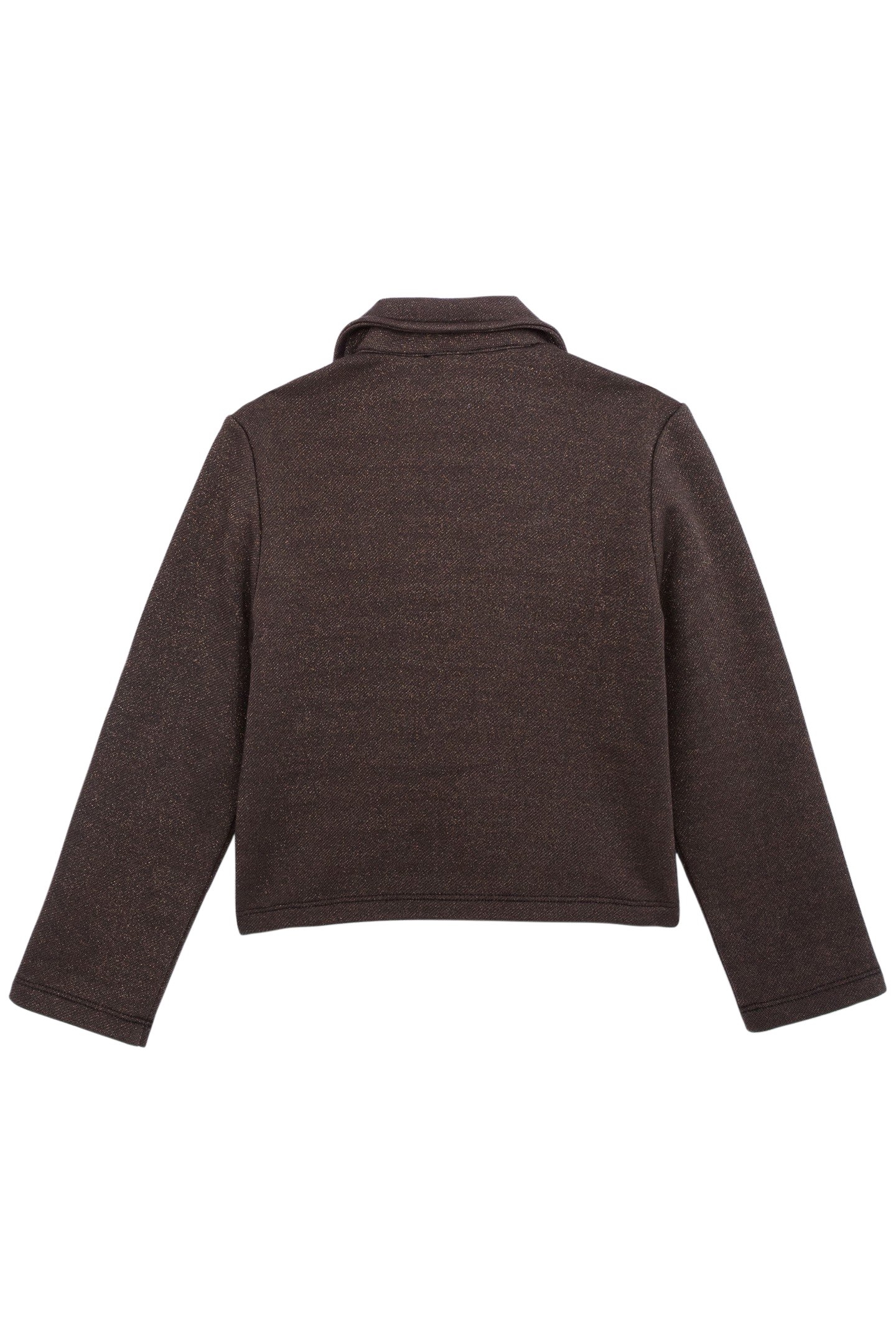 GIRL'S BLACK SEQUINED FLEECE BIKER CARDIGAN 2