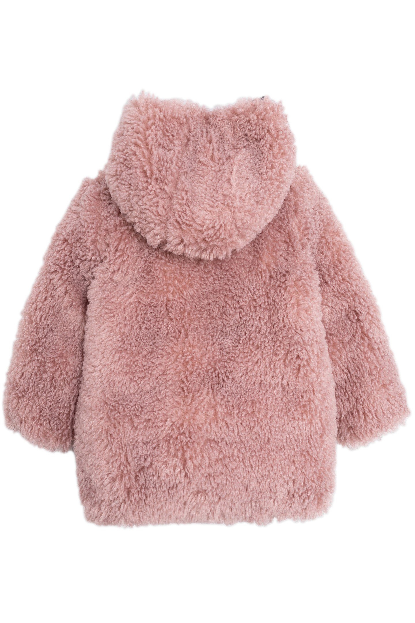 GIRL'S LONG REVERSIBLE BLACK AND PINK SHERPA JACKET 5