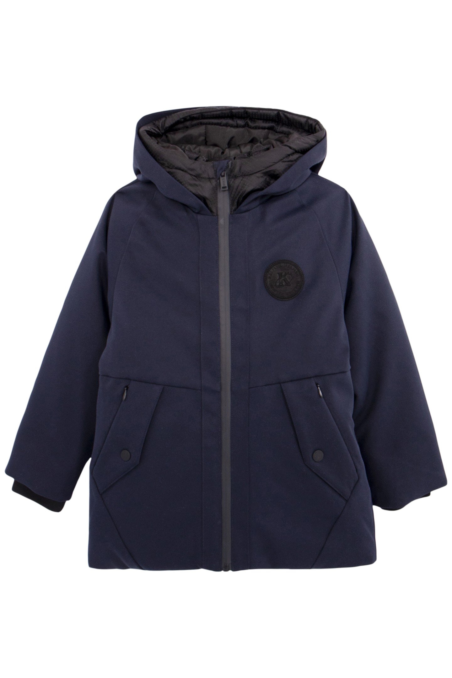 BOY'S 2-IN-1 NAVY JACQUARD PARKA JACKET 1