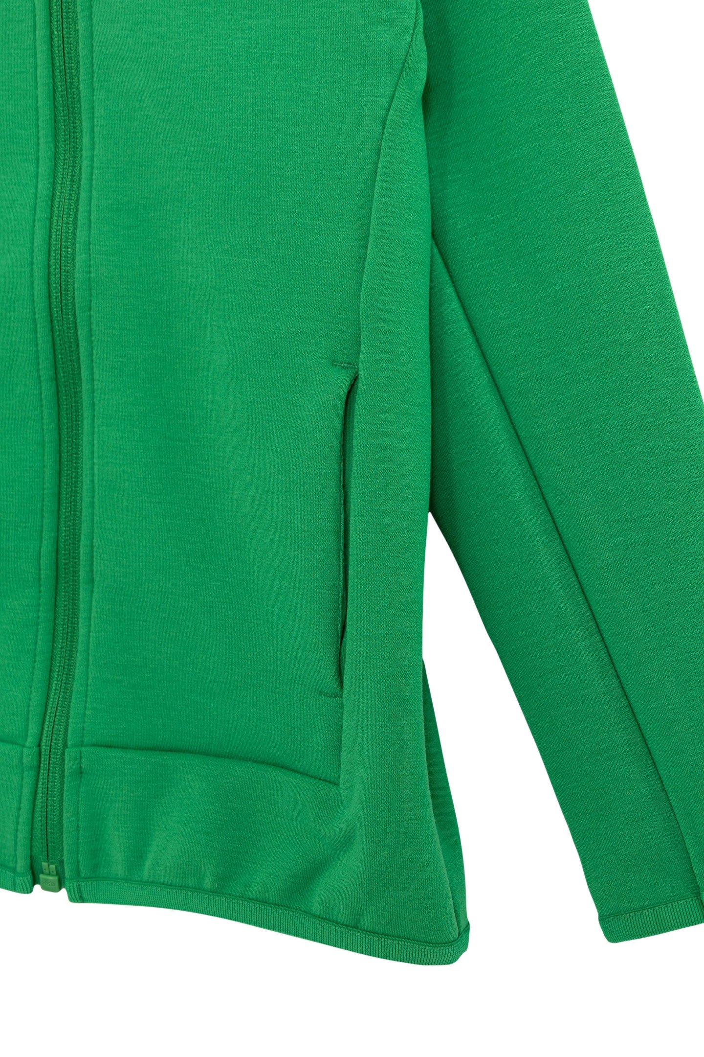 BOY'S GREEN ZIPPED CARDIGAN, SLOGAN EMBROIDERED ON BACK 3