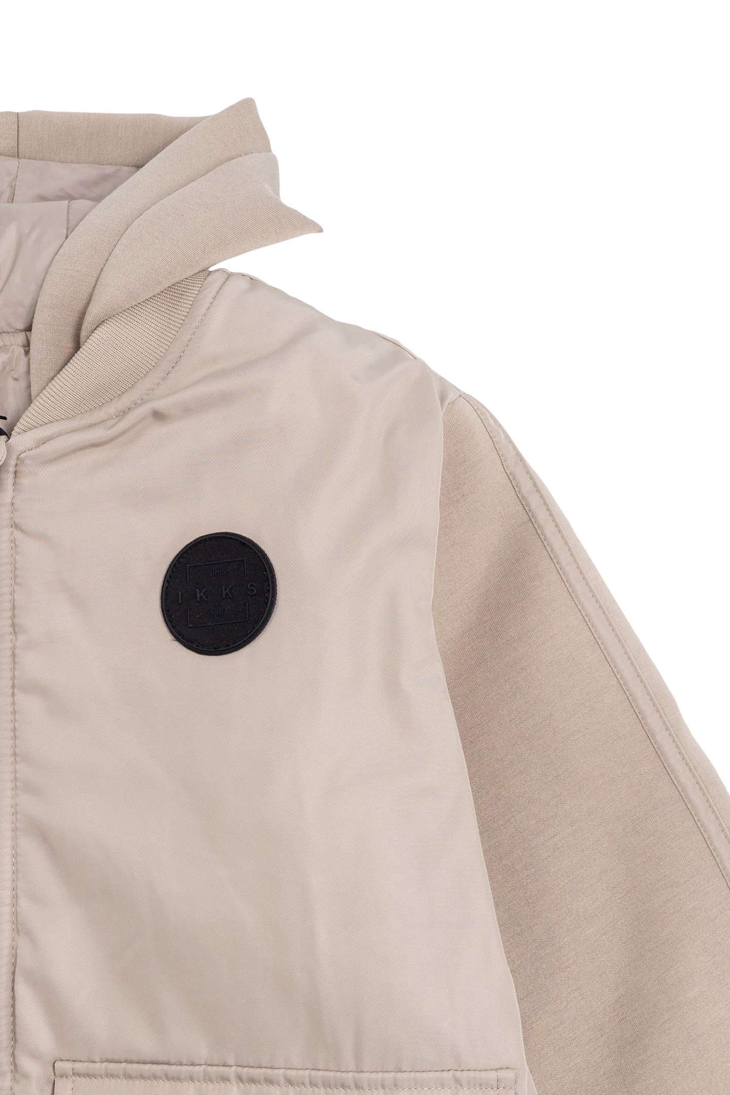 BEIGE TWO-PLY HOODED JACKET FOR BOYS 5