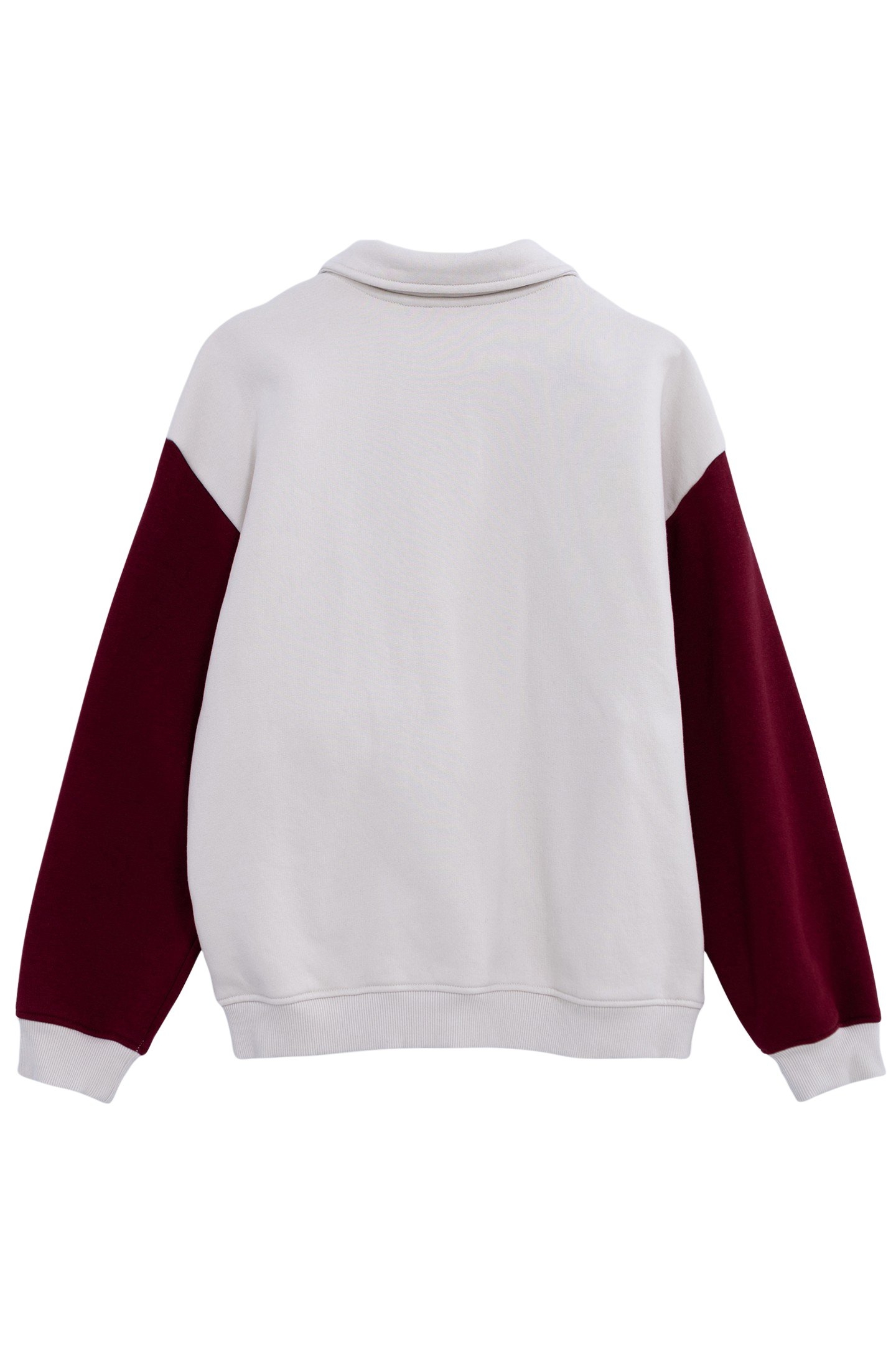 GIRL'S TWO-TONE BEIGE FLEECE BOMBER CARDIGAN 2