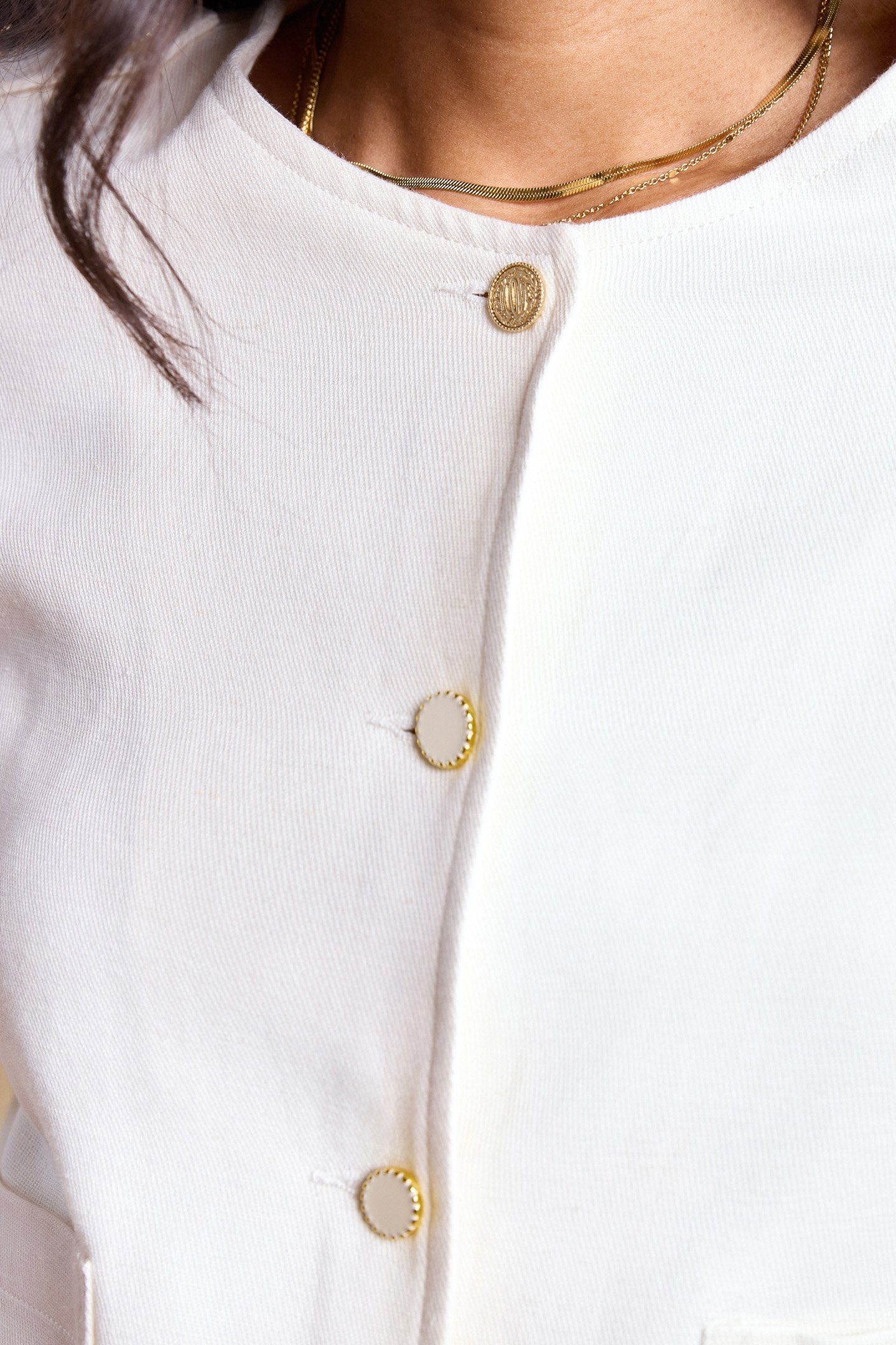 ECRU SHORT JACKET WITH SHOULDER TABS 6