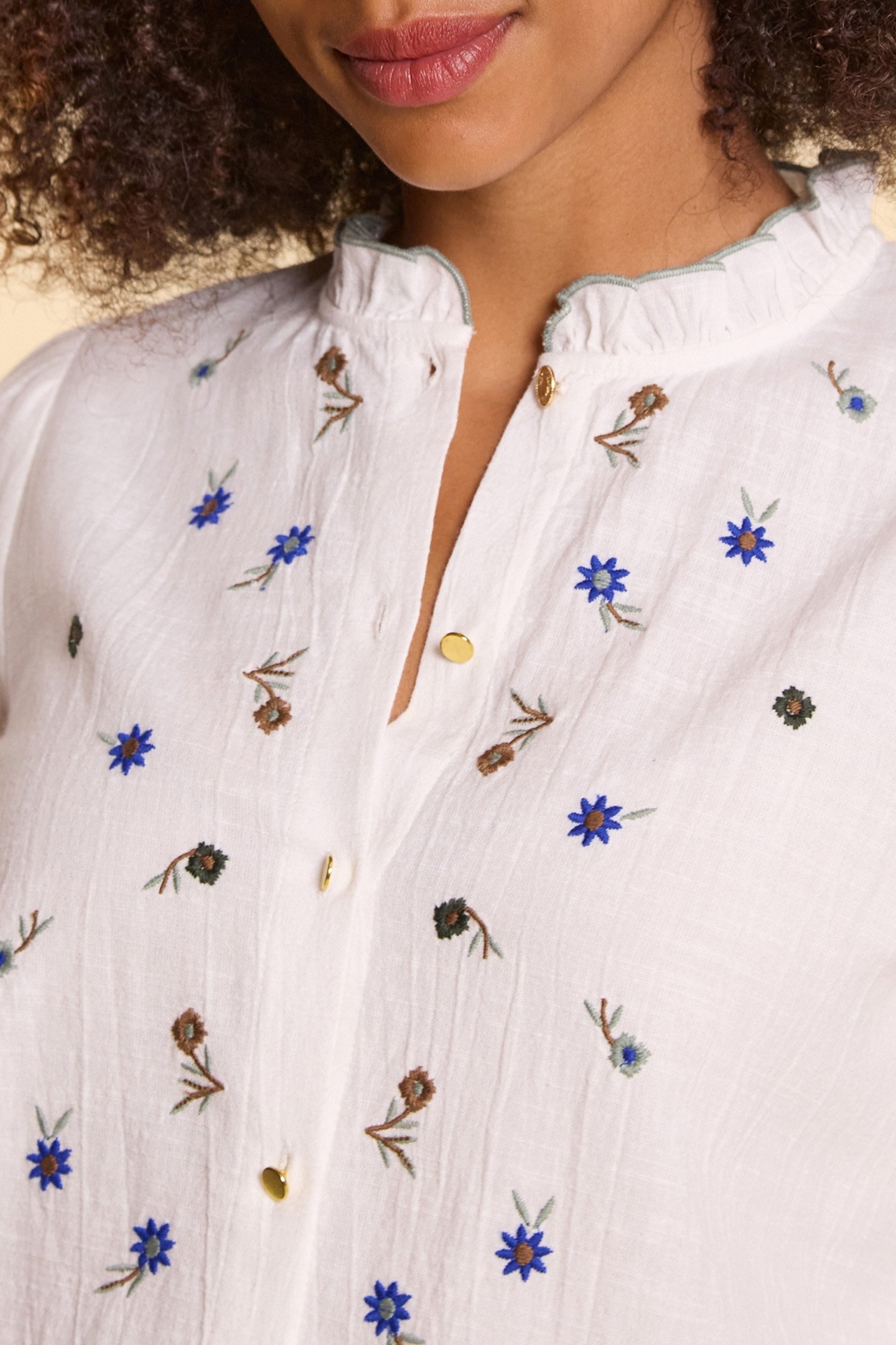 OFF-WHITE BLOUSE WITH FLOWER EMBROIDERY 6