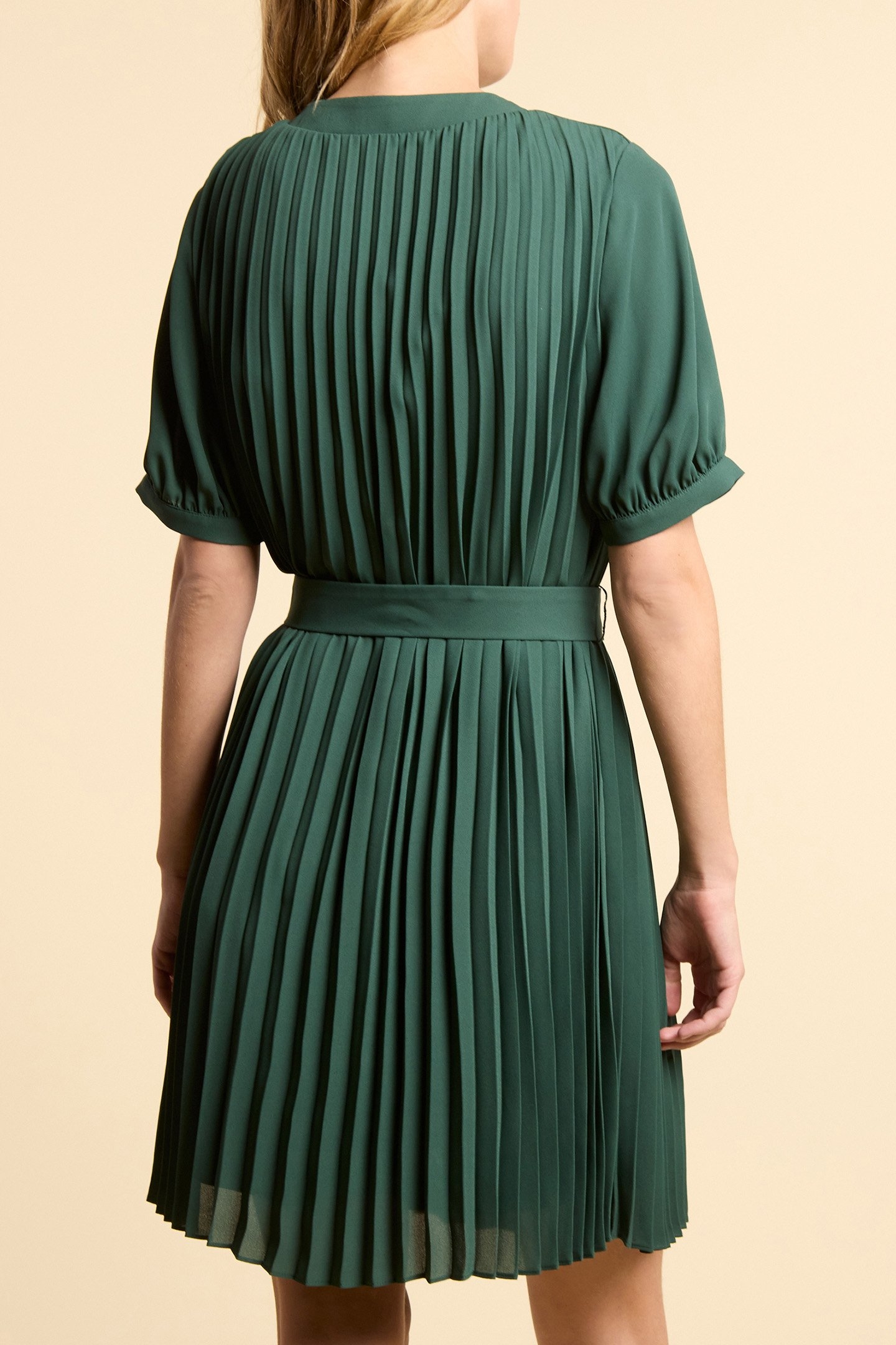 NIGHT GREEN PLEATED DRESS 2