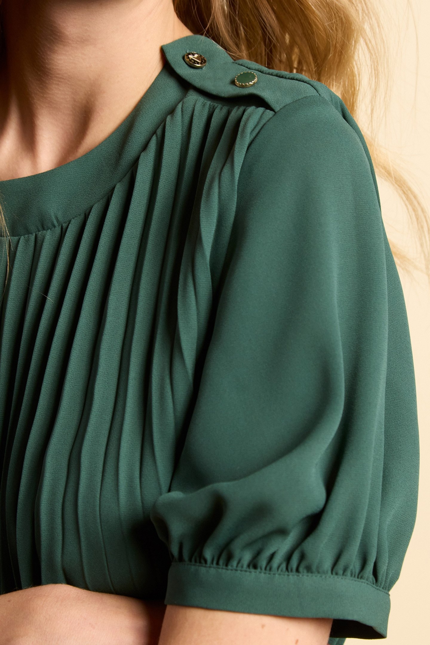 NIGHT GREEN PLEATED DRESS 6