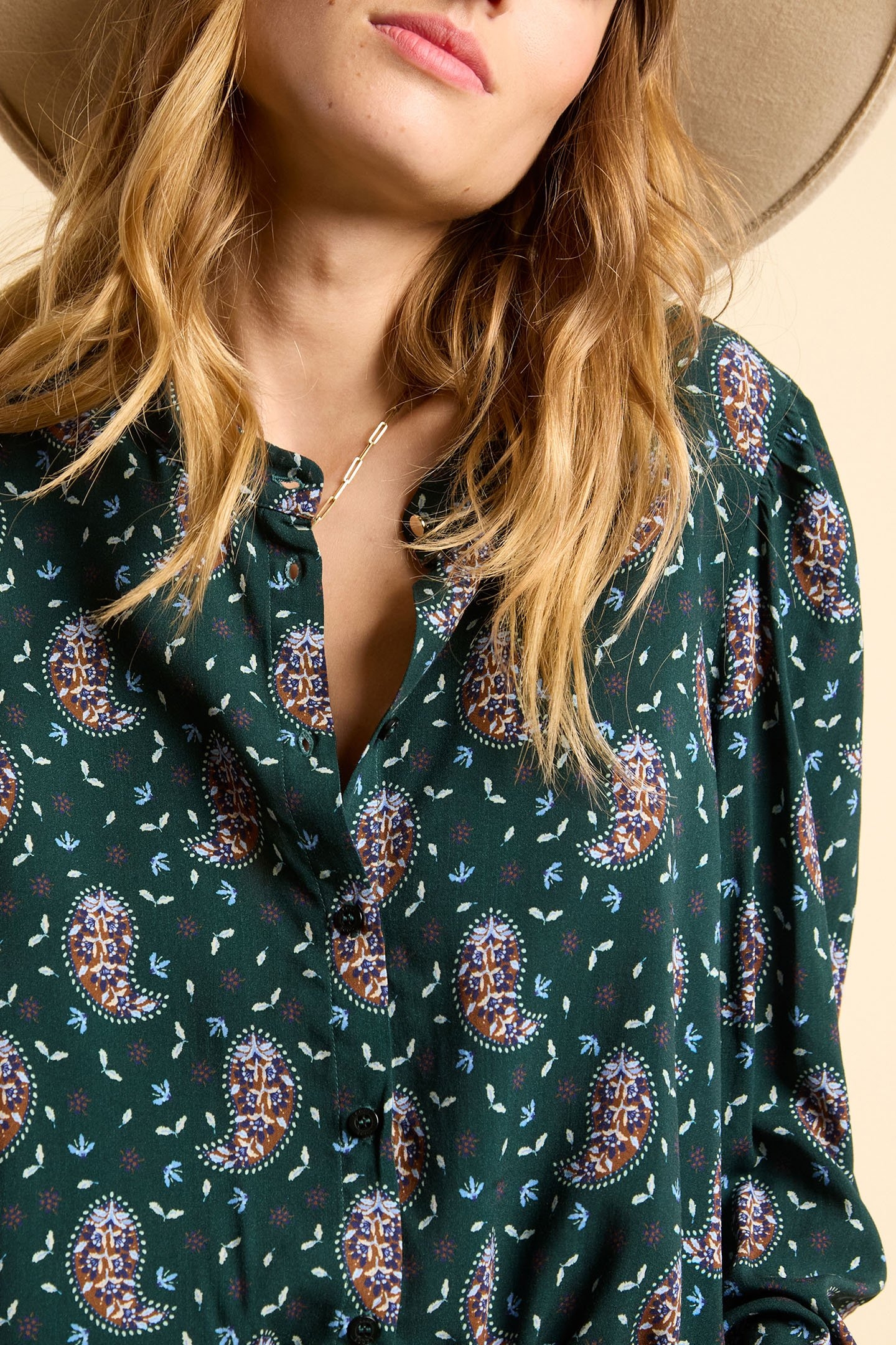 MIDNIGHT GREEN PAISLEY BLOUSE 6