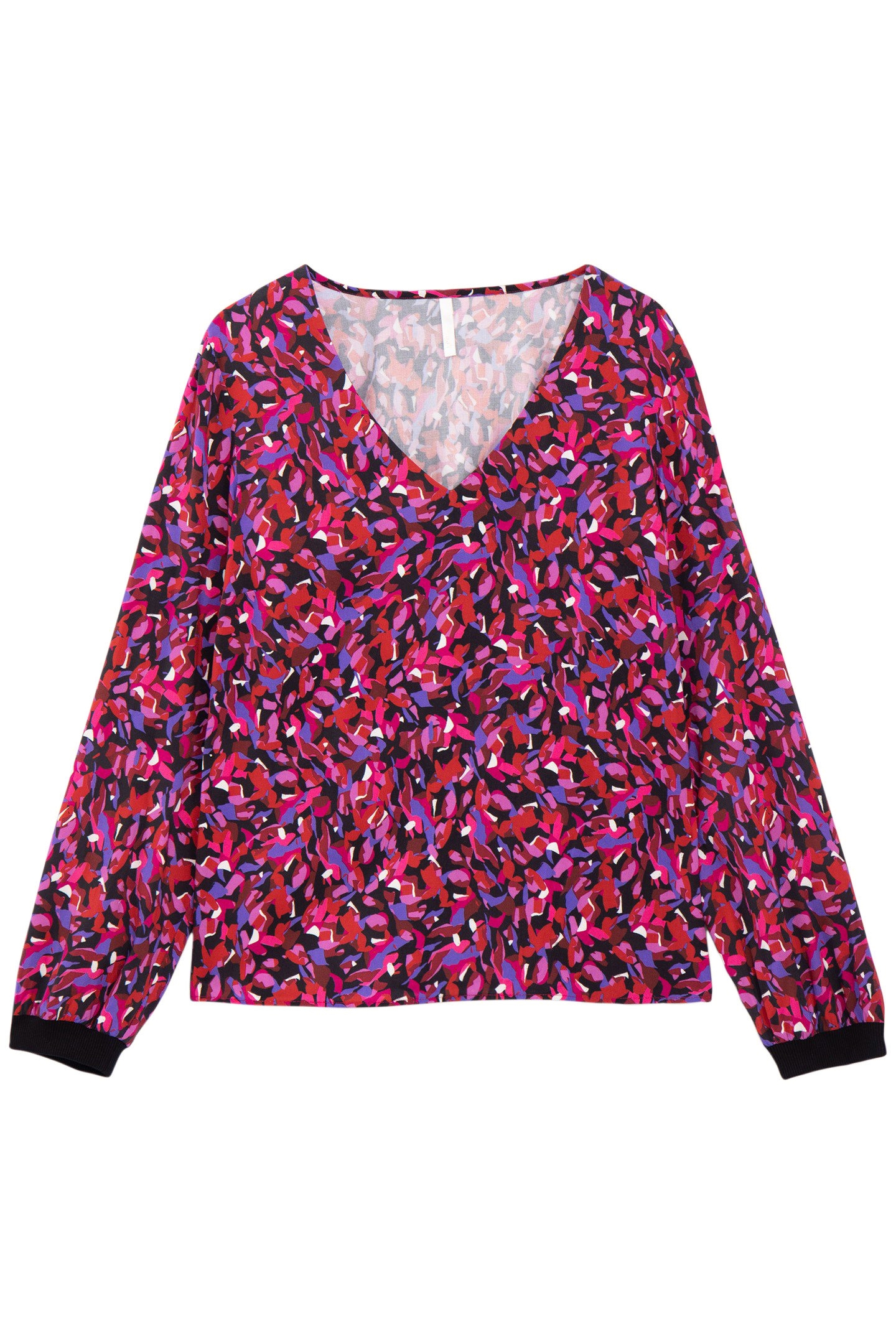 BLACK CAMOUFLAGE PRINT BLOUSE COLOR 3