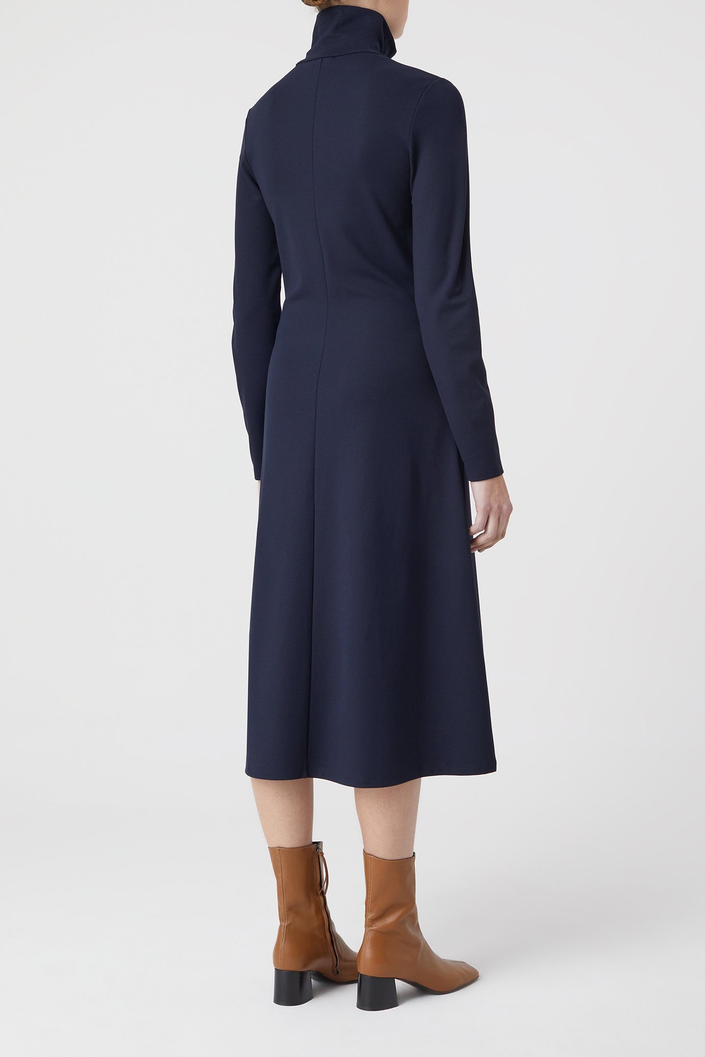 HALF ZIPP JERSEY DRESS DRESSES DARK NIGHT 2