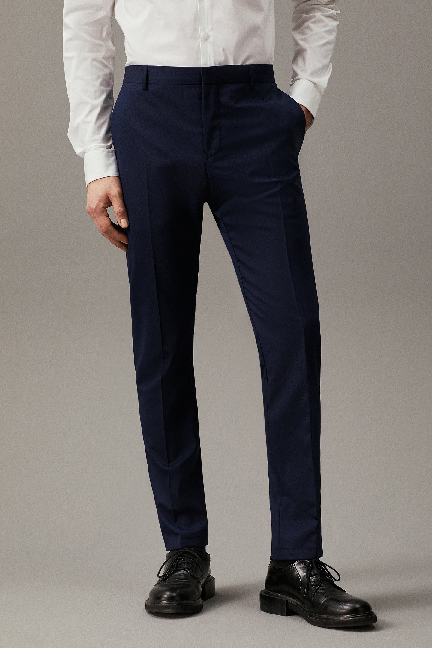 STRETCH WOOL SLIM SU INK BLUE 1