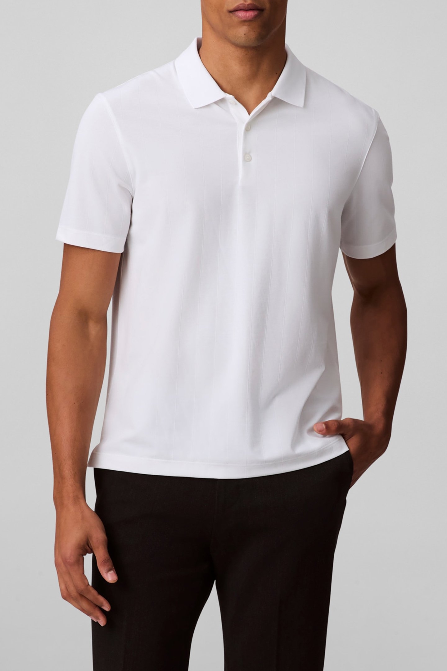 SS REGULAR FIT STRIPE STRETCH JAC BRIGHT POLO SHIRT WHITE 1