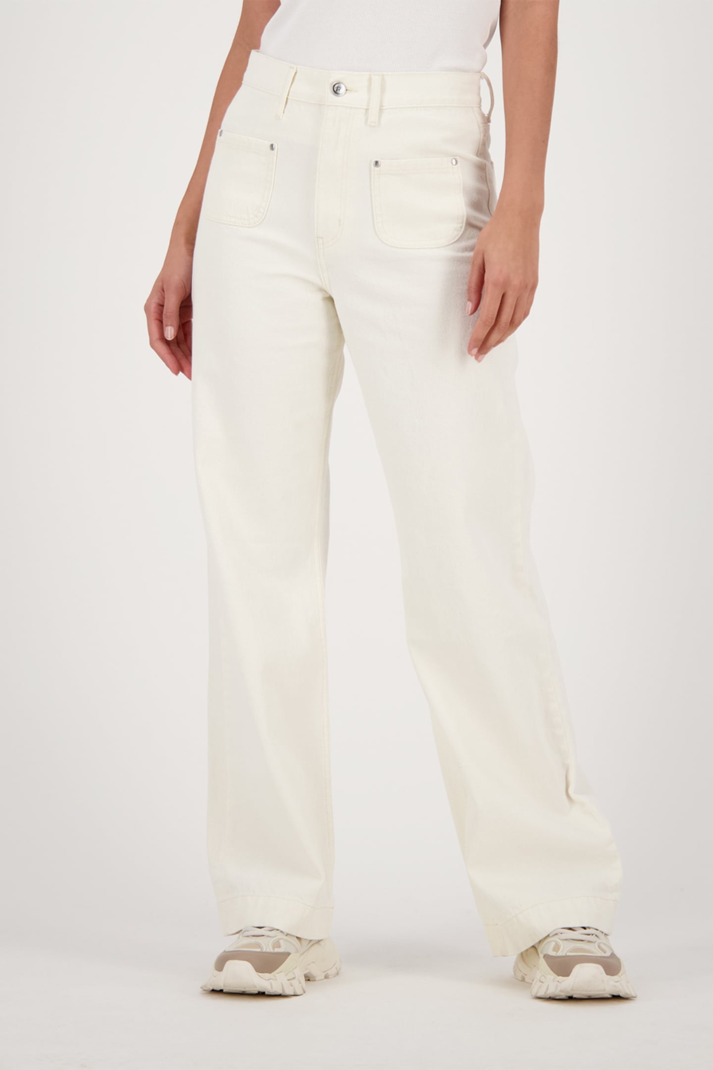 OASIS PATCHED-ON POCKETS JEANS BRIGHT CREAM 1