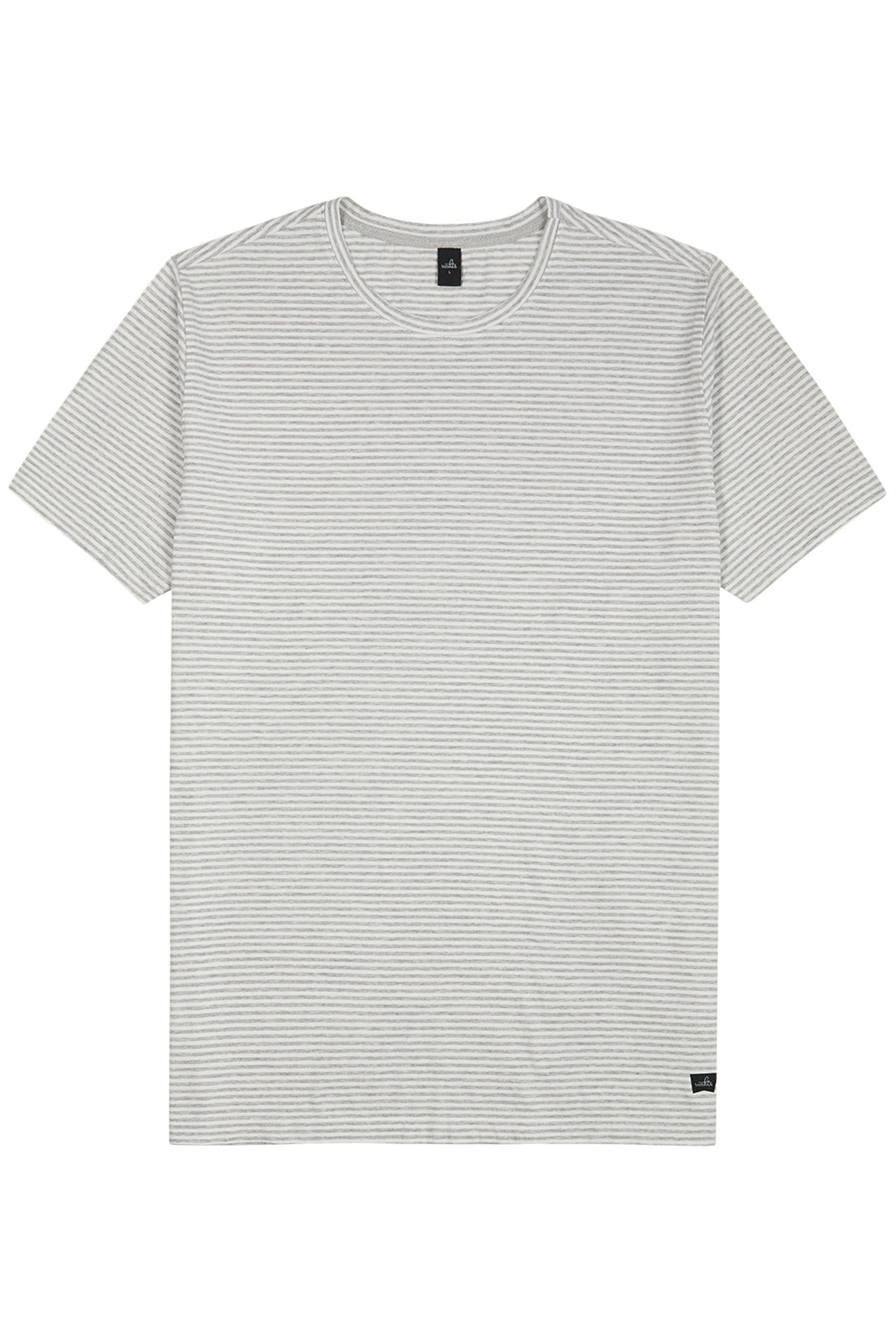 WOODS | CREW NECK T-SHIRT GREY/WHITE STRIPE 1