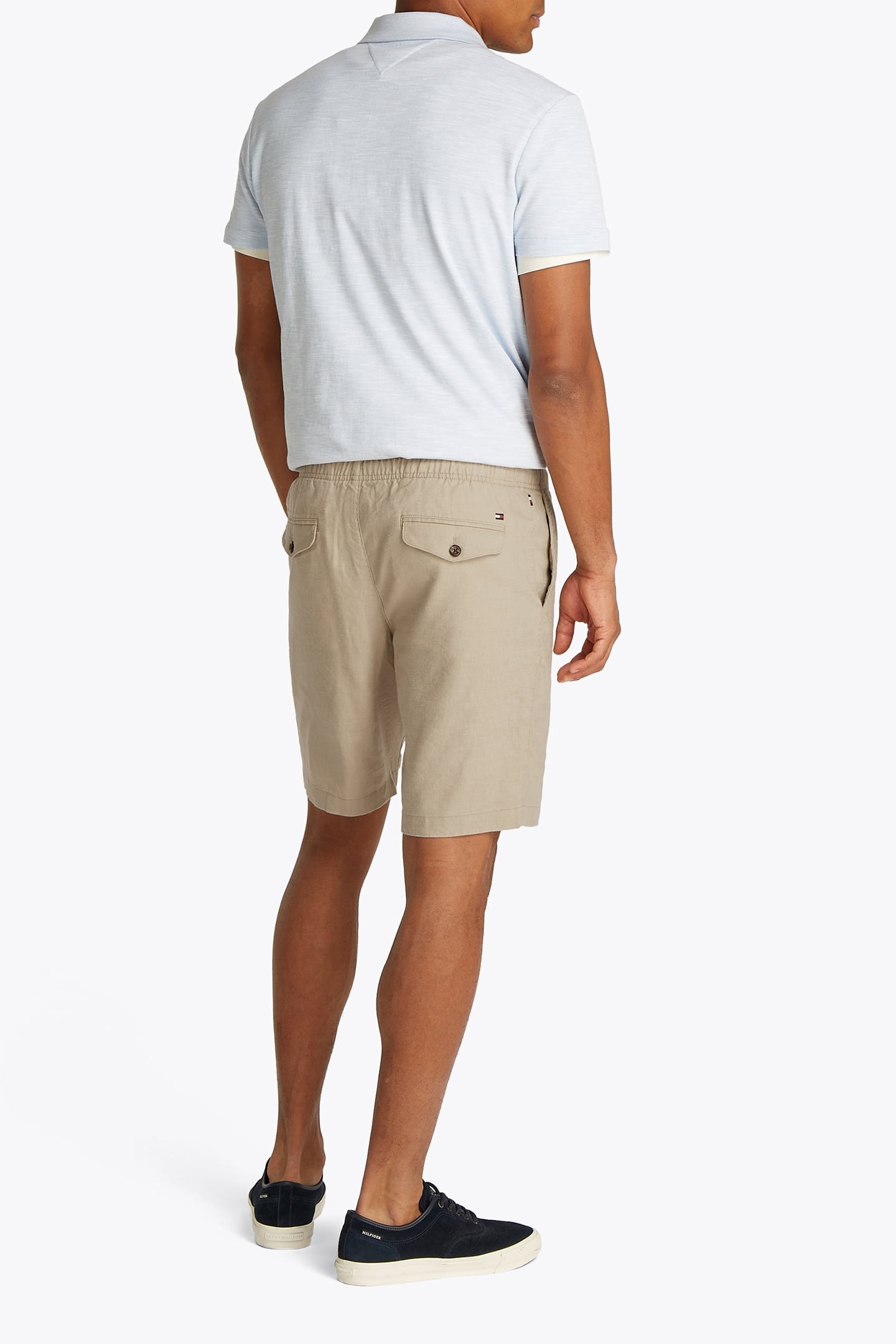HARLEM PO SLIM FIT LINEN SHORTS BEIGE 3