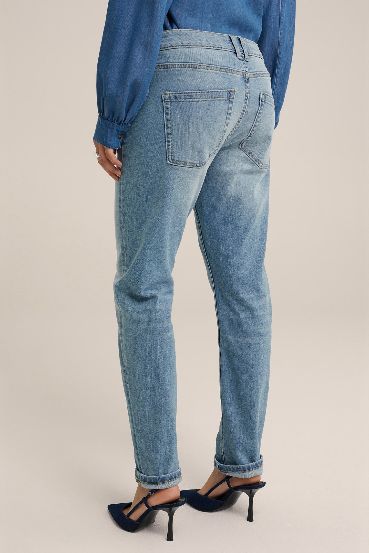 5-POCKET MID WAIST DARK BLUE 2