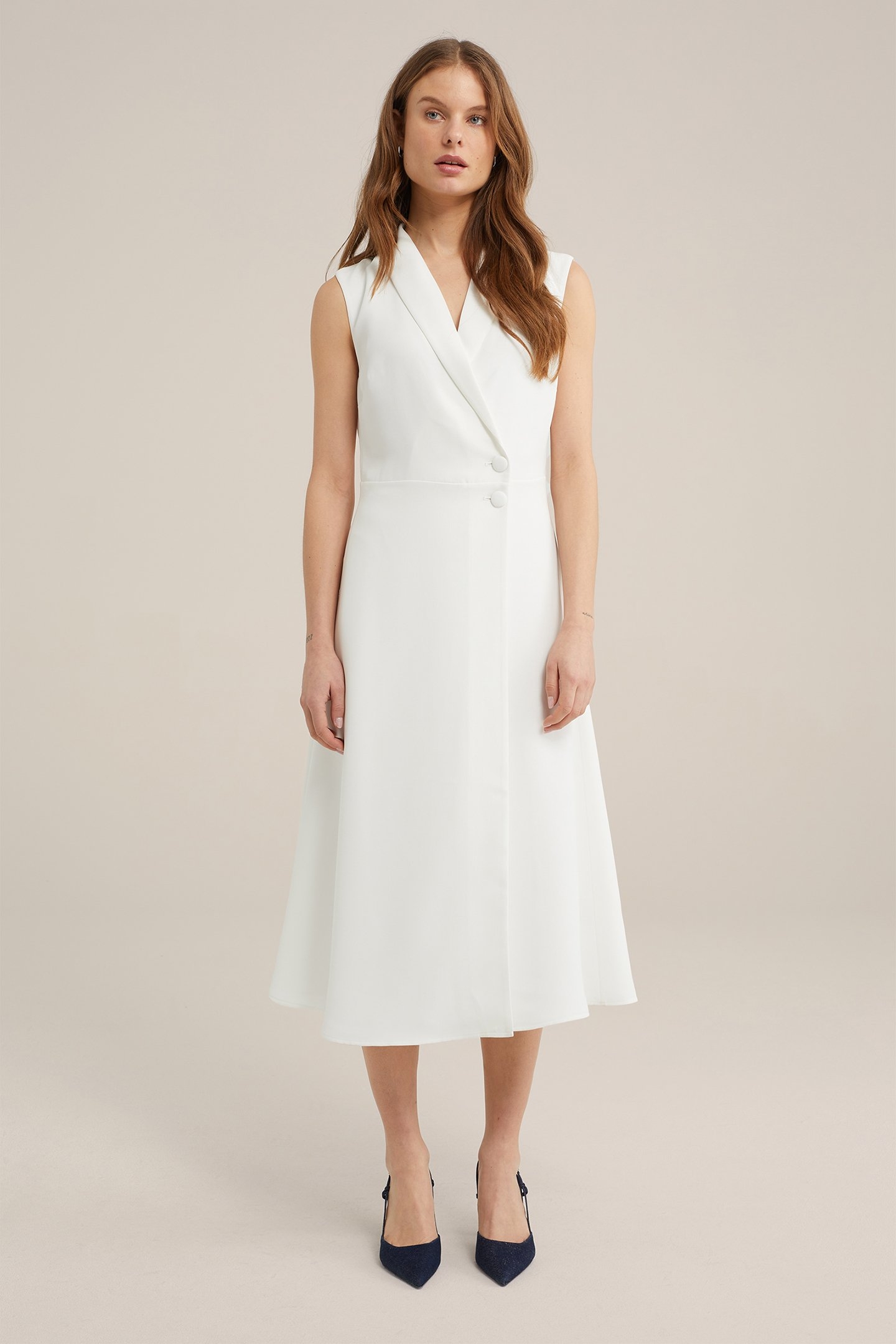 DRESS MID LENGTH WHITE 1
