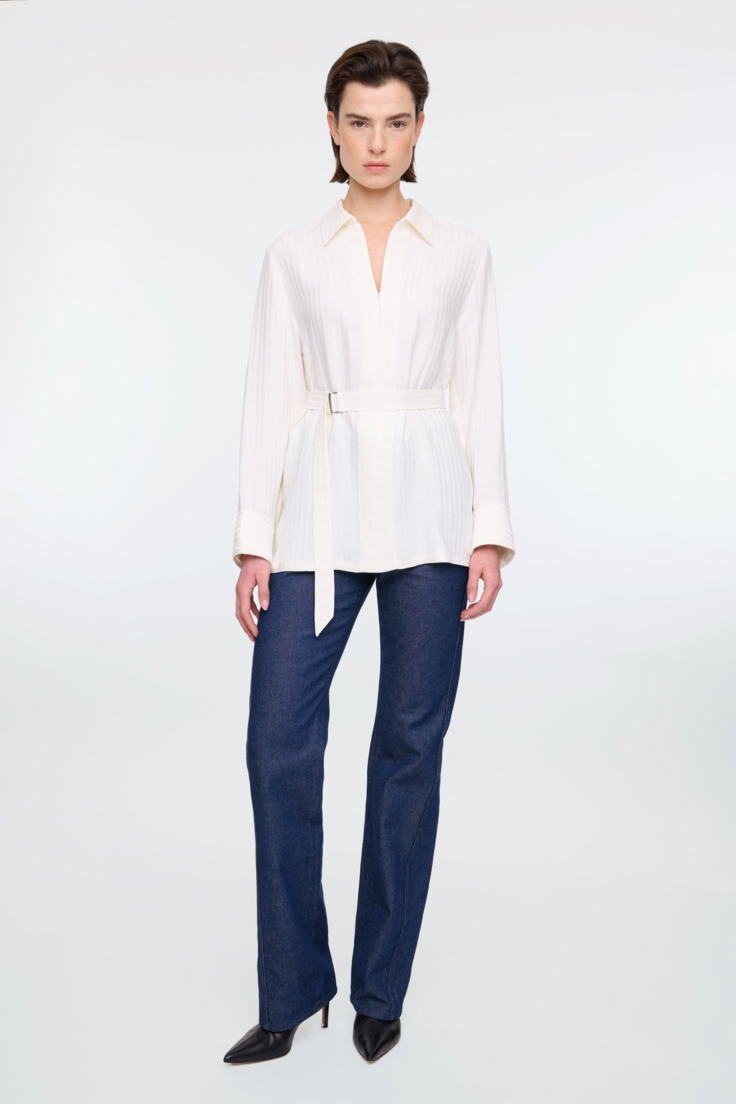 JACQUARD STRIPE BLOUSE MARSHMALLOW 2