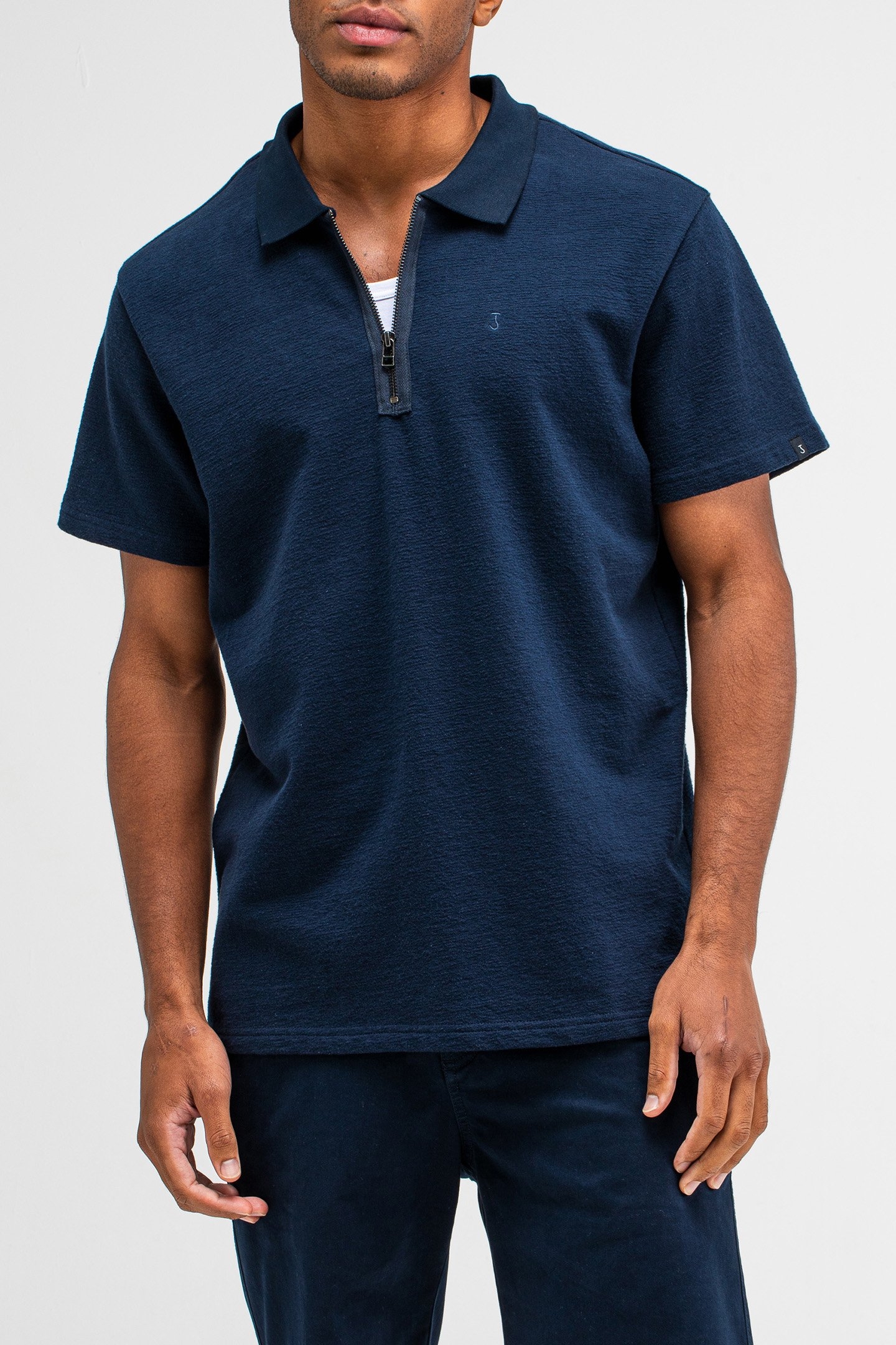 ADRIEN LOOSE ZIP POLO ALASKA BLUE 1