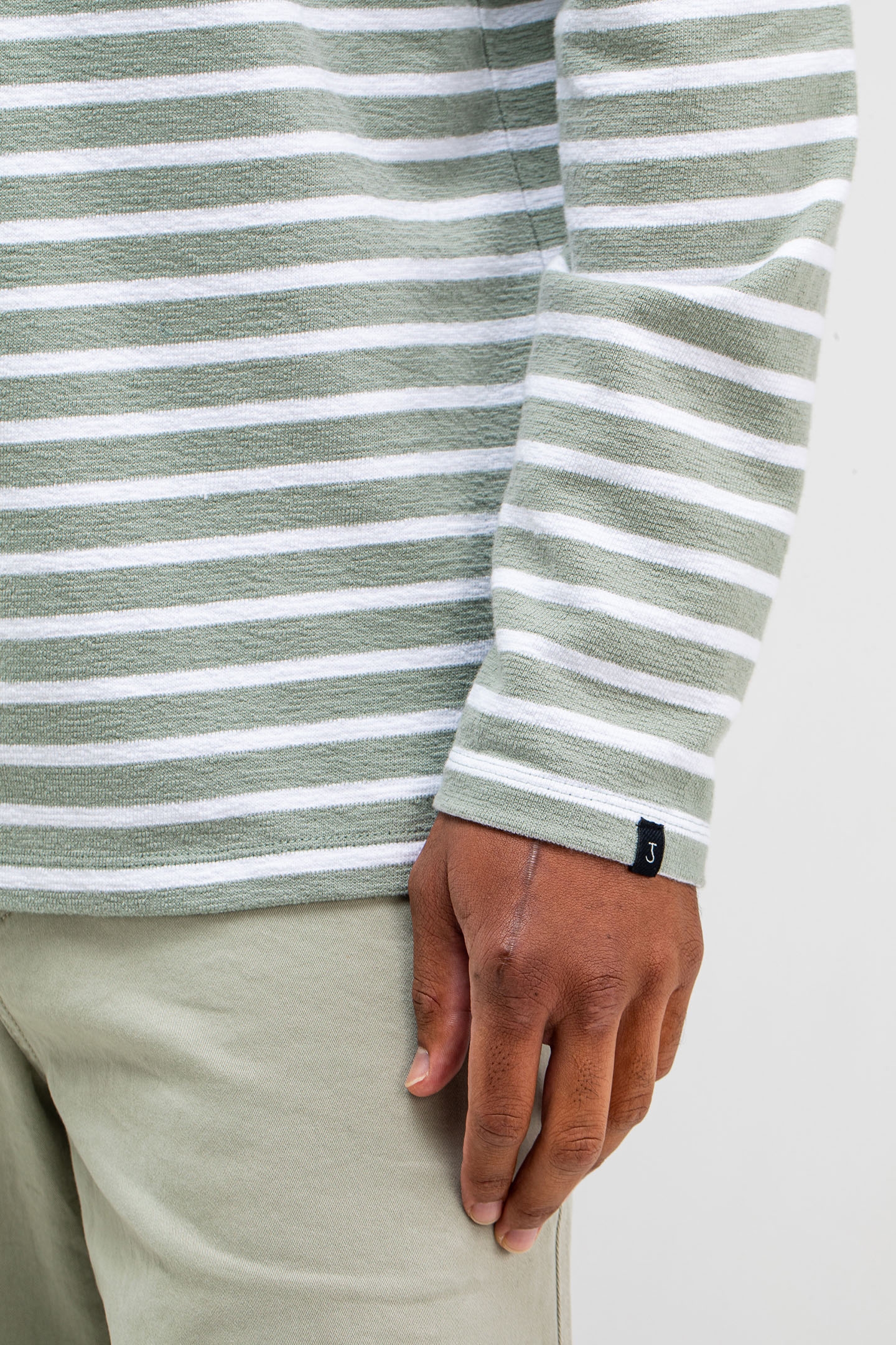 GASPARD STRIPE CREW DK. DELPHI GREEN 6