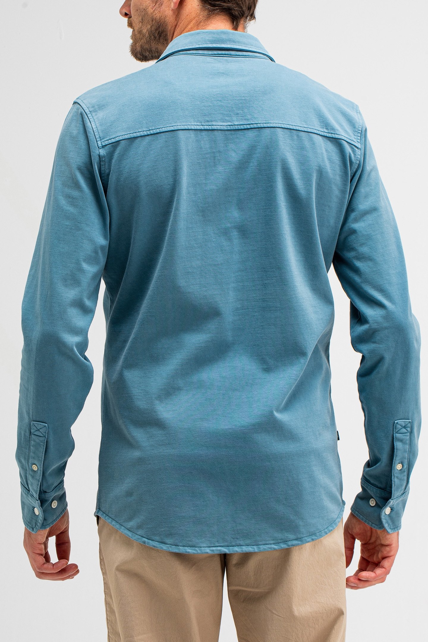 FINN POCKET JERSEY OVERSHIRT LAGOON BLUE 2