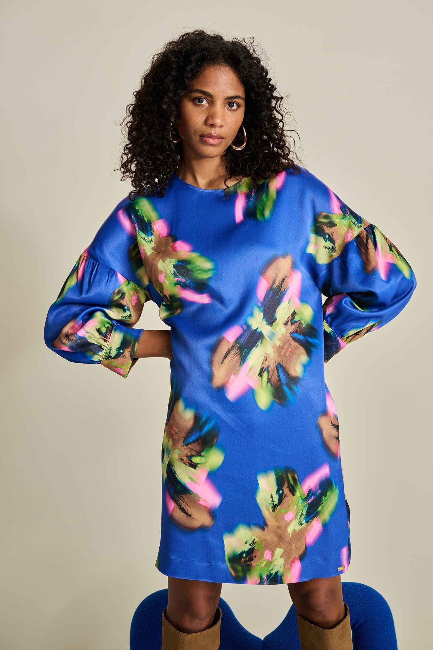 DRESS - SATIN BUTTERFLY BLUE 5