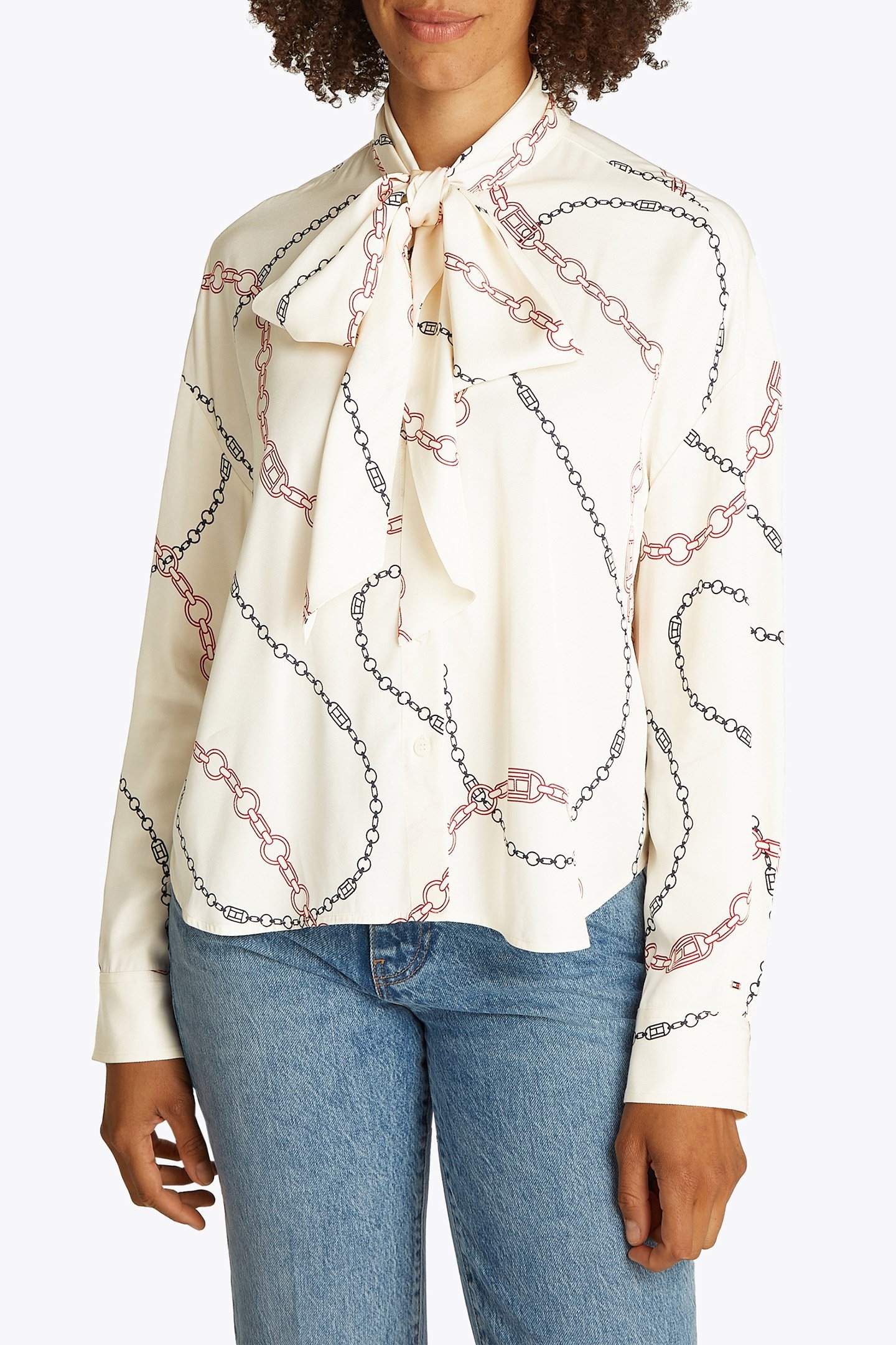 RELAXED FIT BLOUSE, WHITE 1