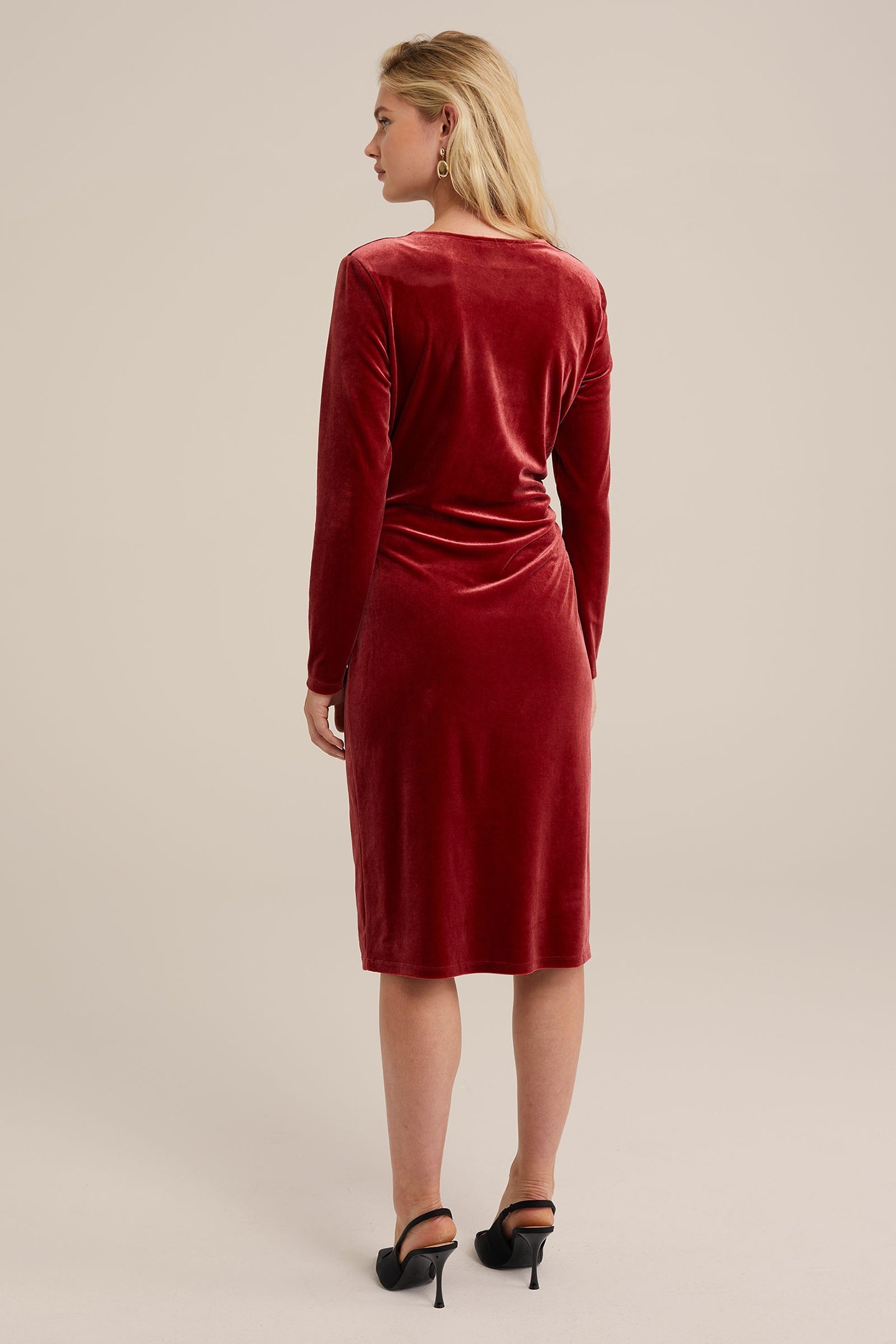 DRESS MID LENGTH VINTAGE RED 3