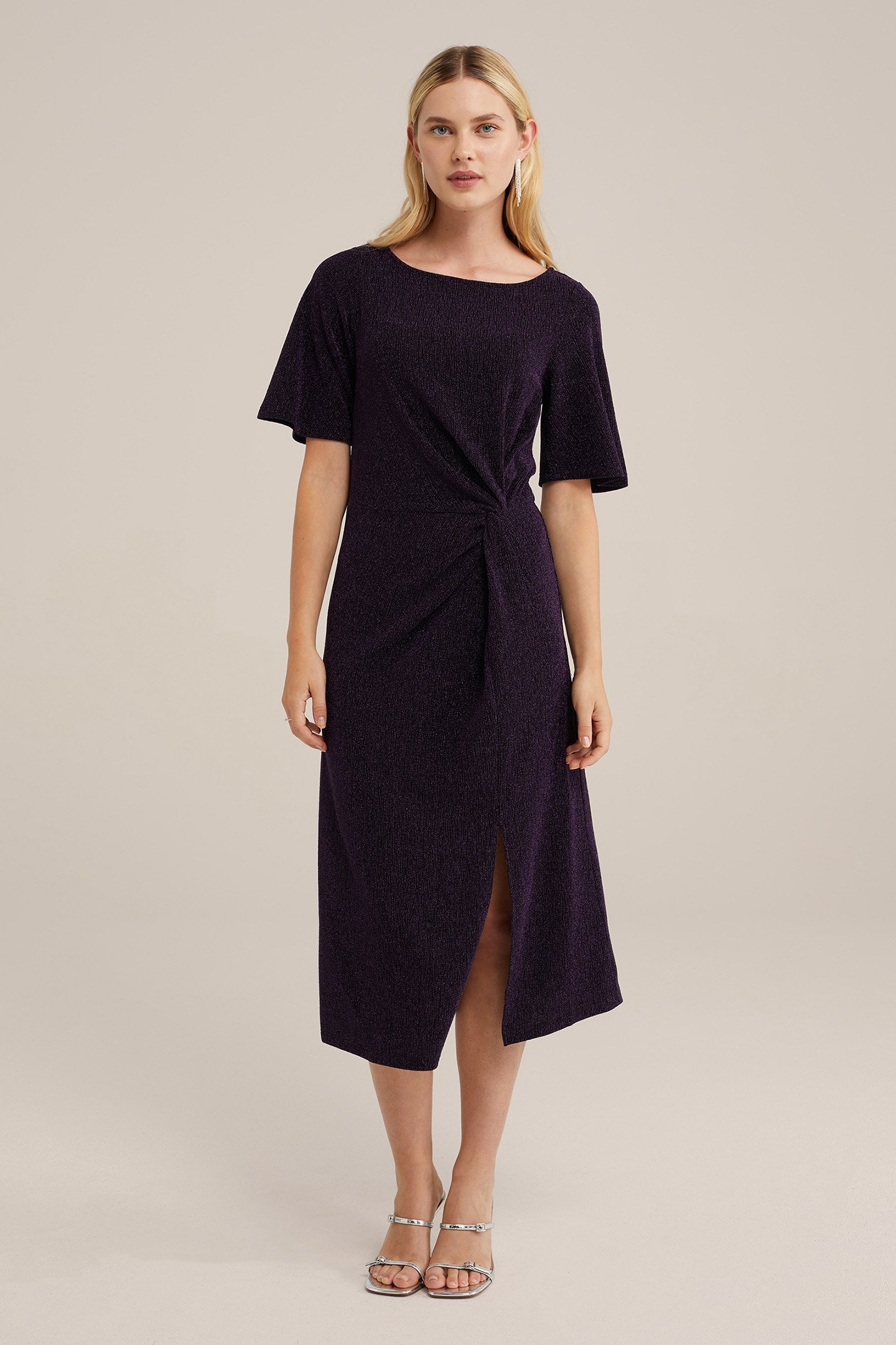 DRESS MID LENGTH DARK PURPLE 1