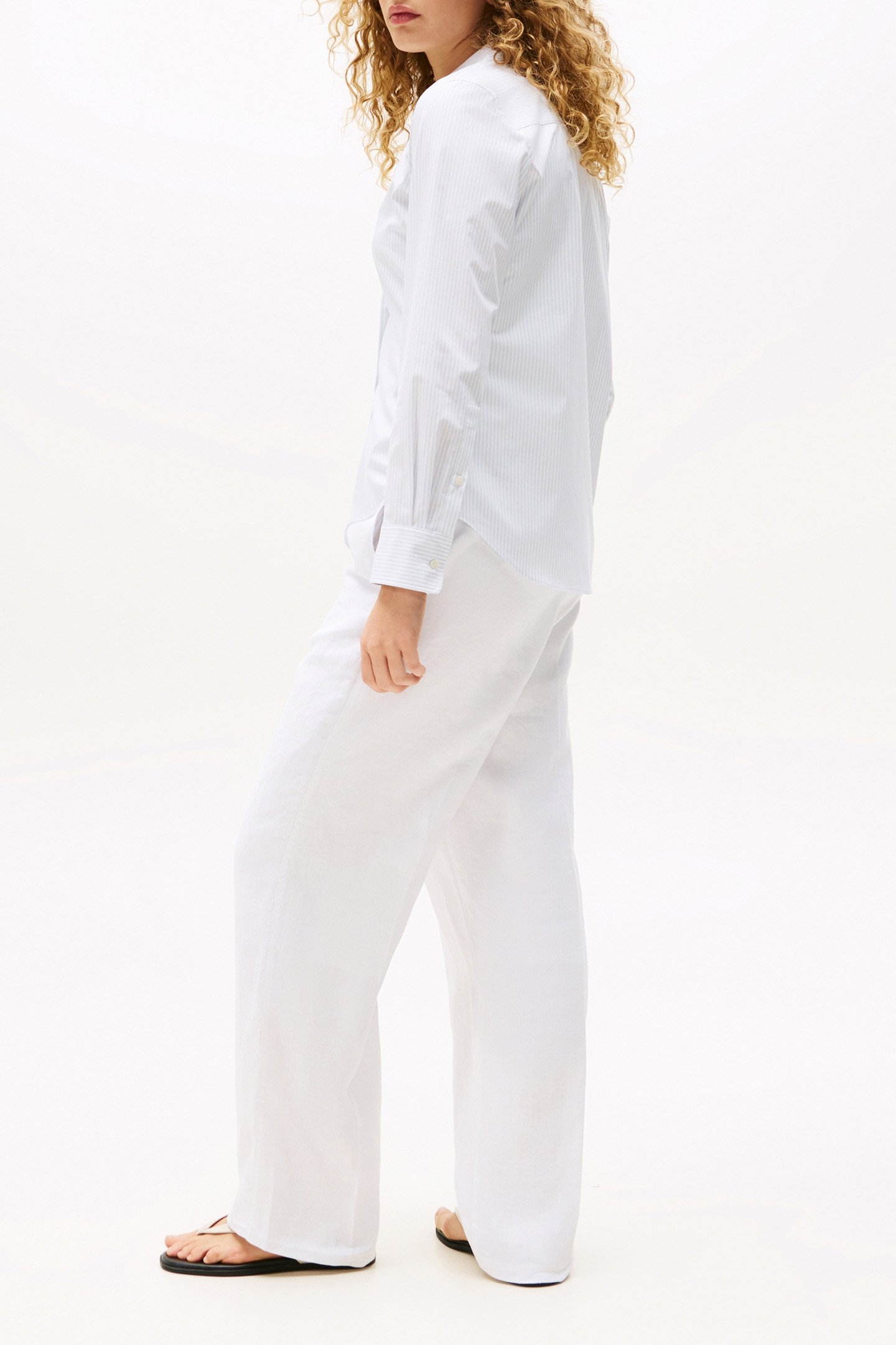 ESS POPLIN REGULAR FIT LONG SLEEVE BLOUSE BLUE 3