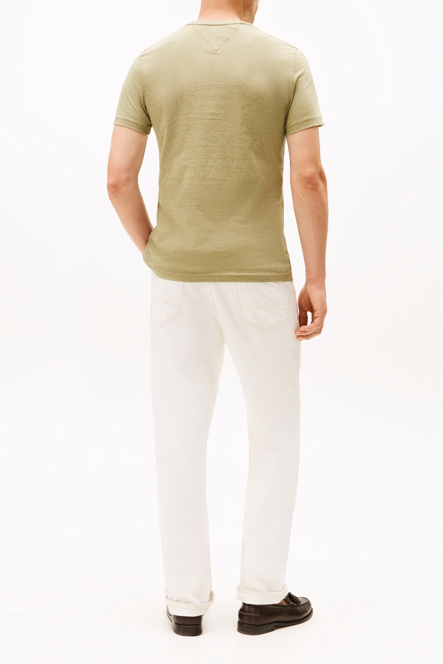 TOMMY LOGO TEE HEATHERED OLIVE 3