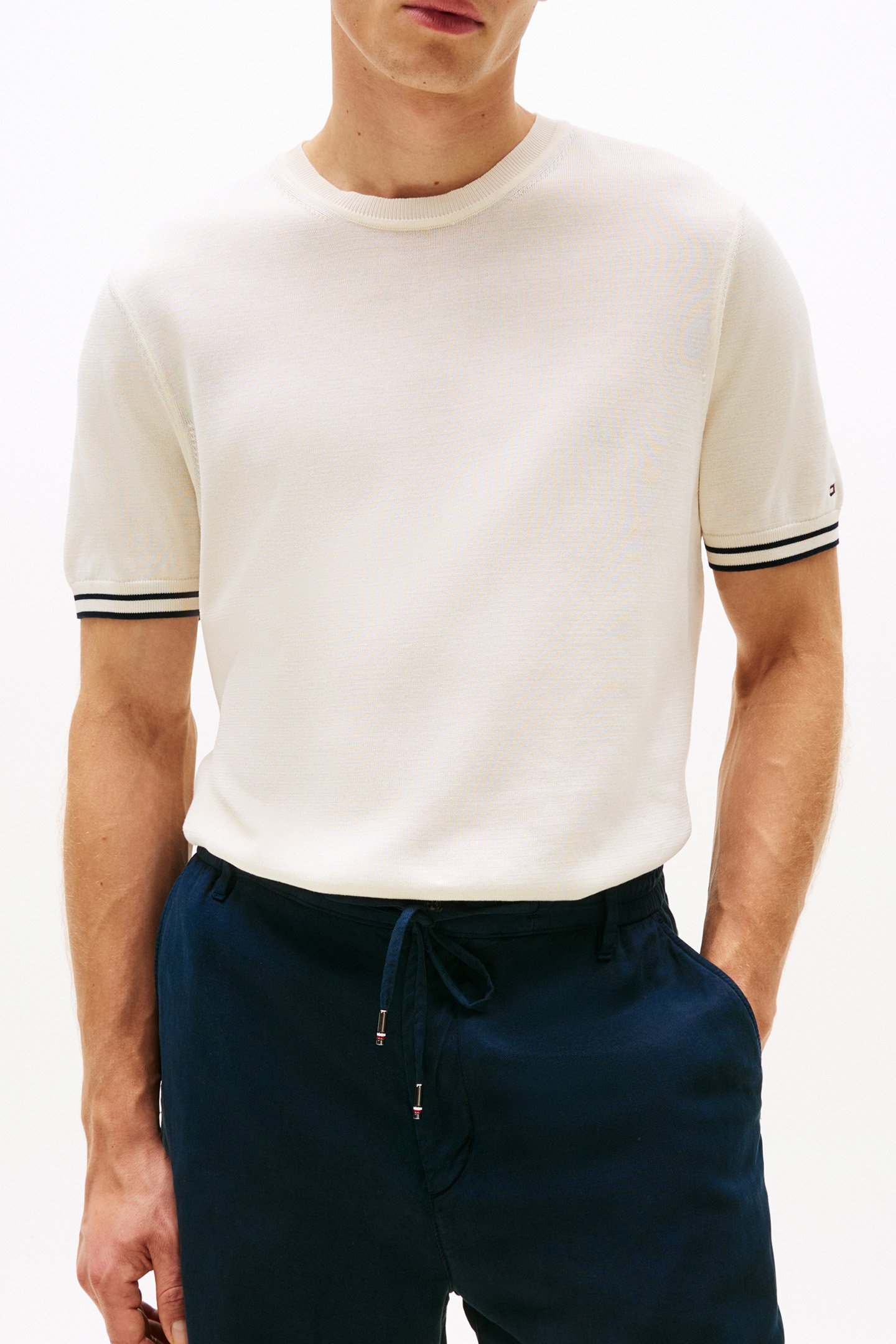 DC TIPPING STRIPE T-SHIRT IVORY PETAL/DESERT SKY 1