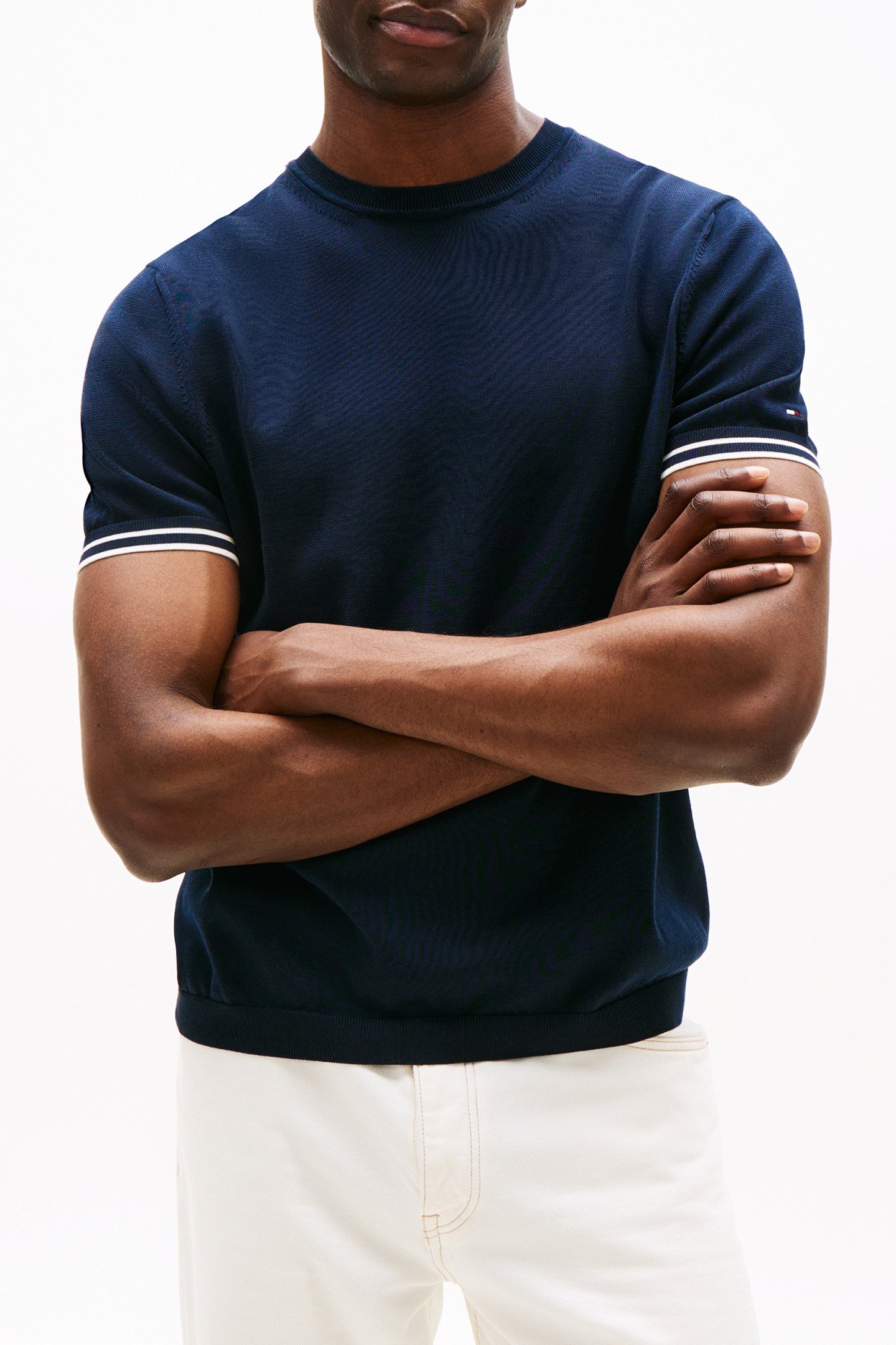 DC TIPPING STRIPE T-SHIRT DESERT SKY/IVORY PETAL 1