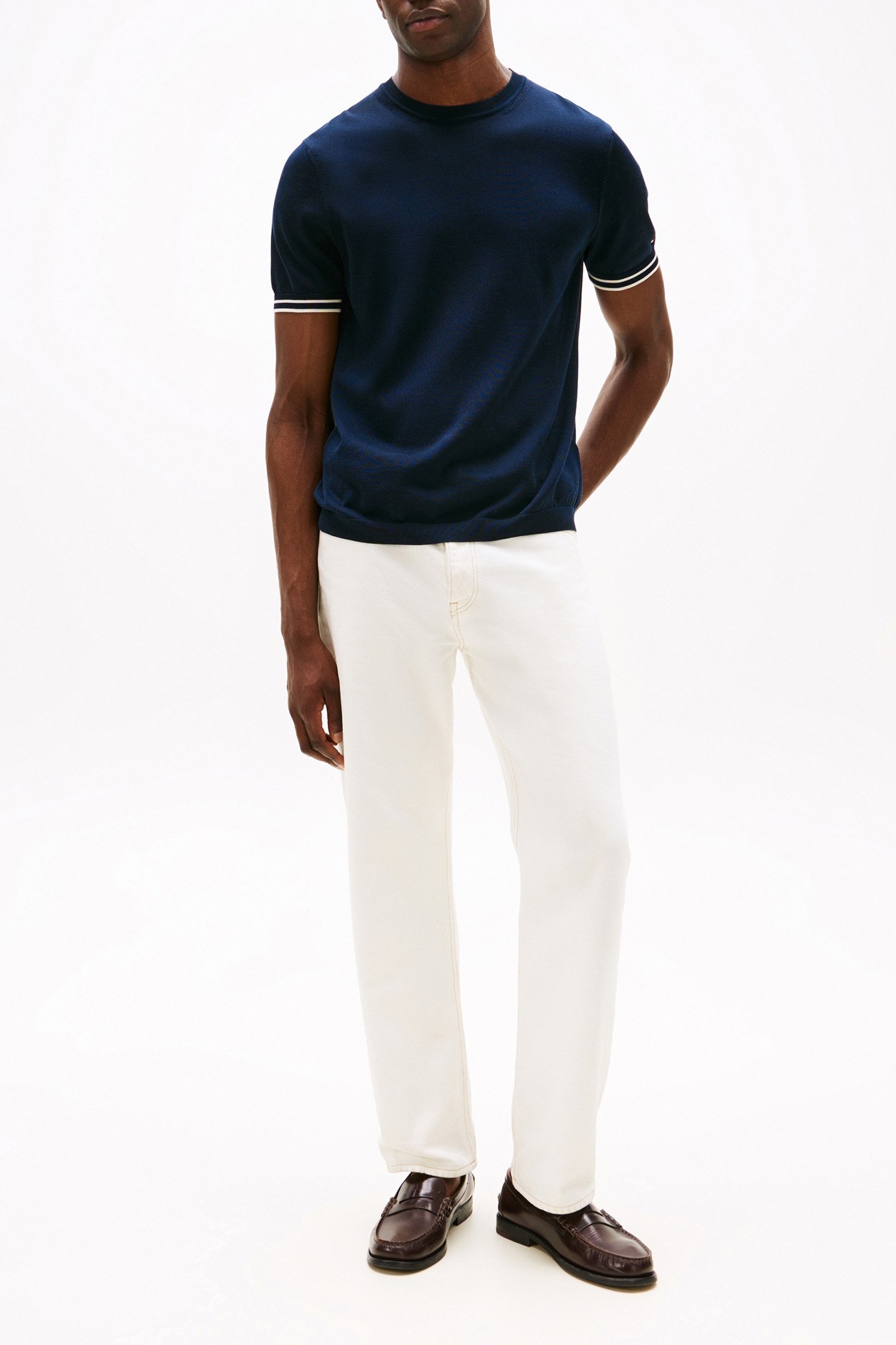 DC TIPPING STRIPE T-SHIRT DESERT SKY/IVORY PETAL 2