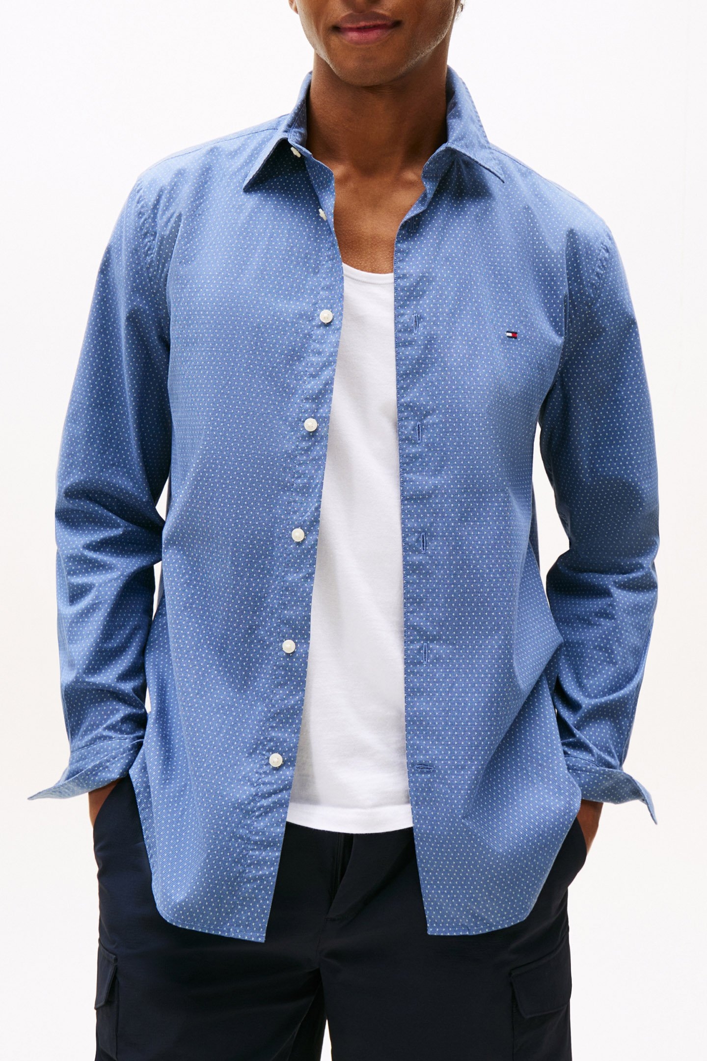 FLEX POPLIN SLIM FIT SHIRT NAVY BLUE 1