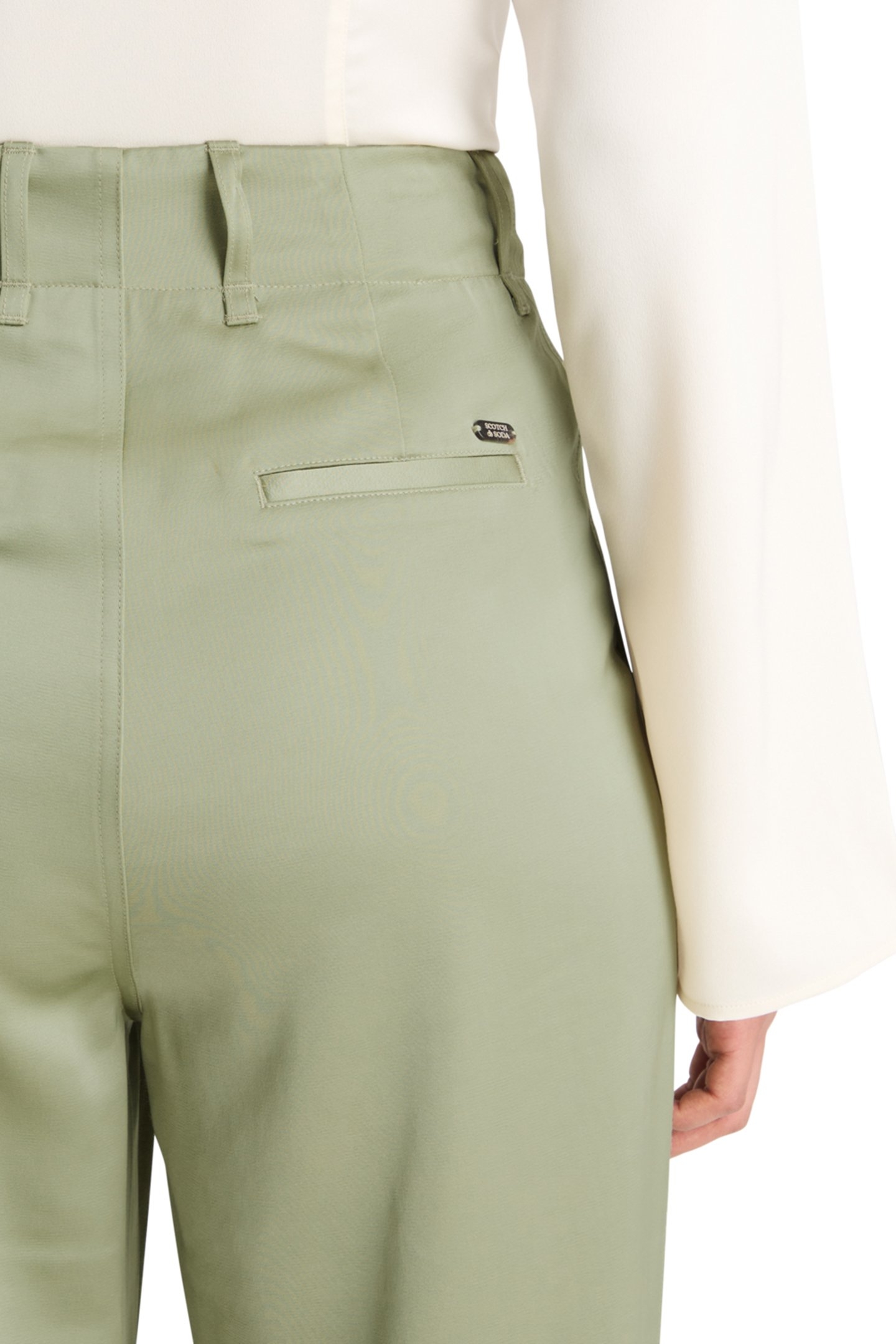 FAYE SATIN HIGH RISE RELAXED TAPERED LEG WASHED SAGE 8