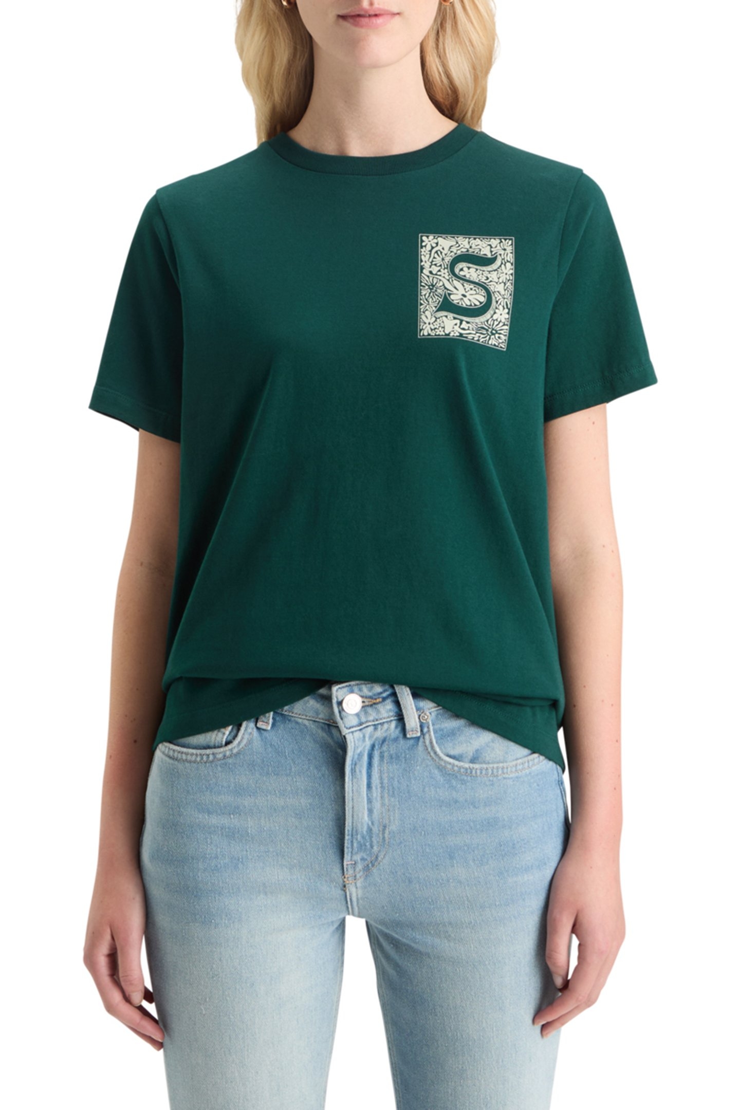 CHEST ARTWORK REGULAR FIT T-SHIRT CYPRESS GREEN 1