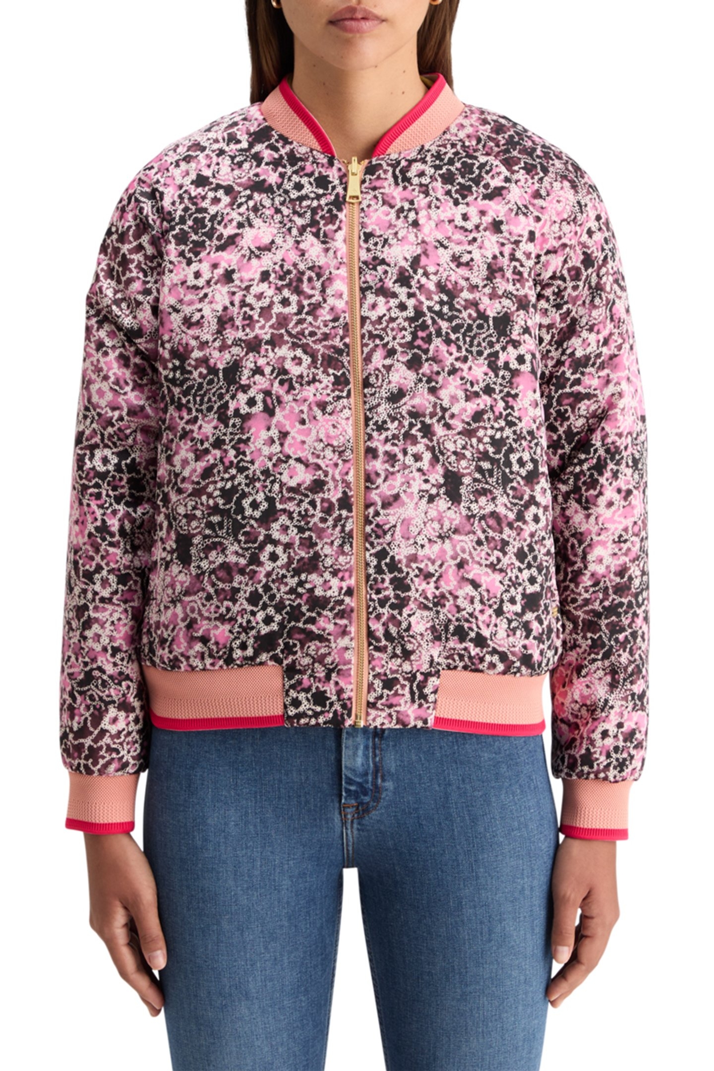 REVERSIBLE BOMBER SHIBORI FLORAL PINK 1