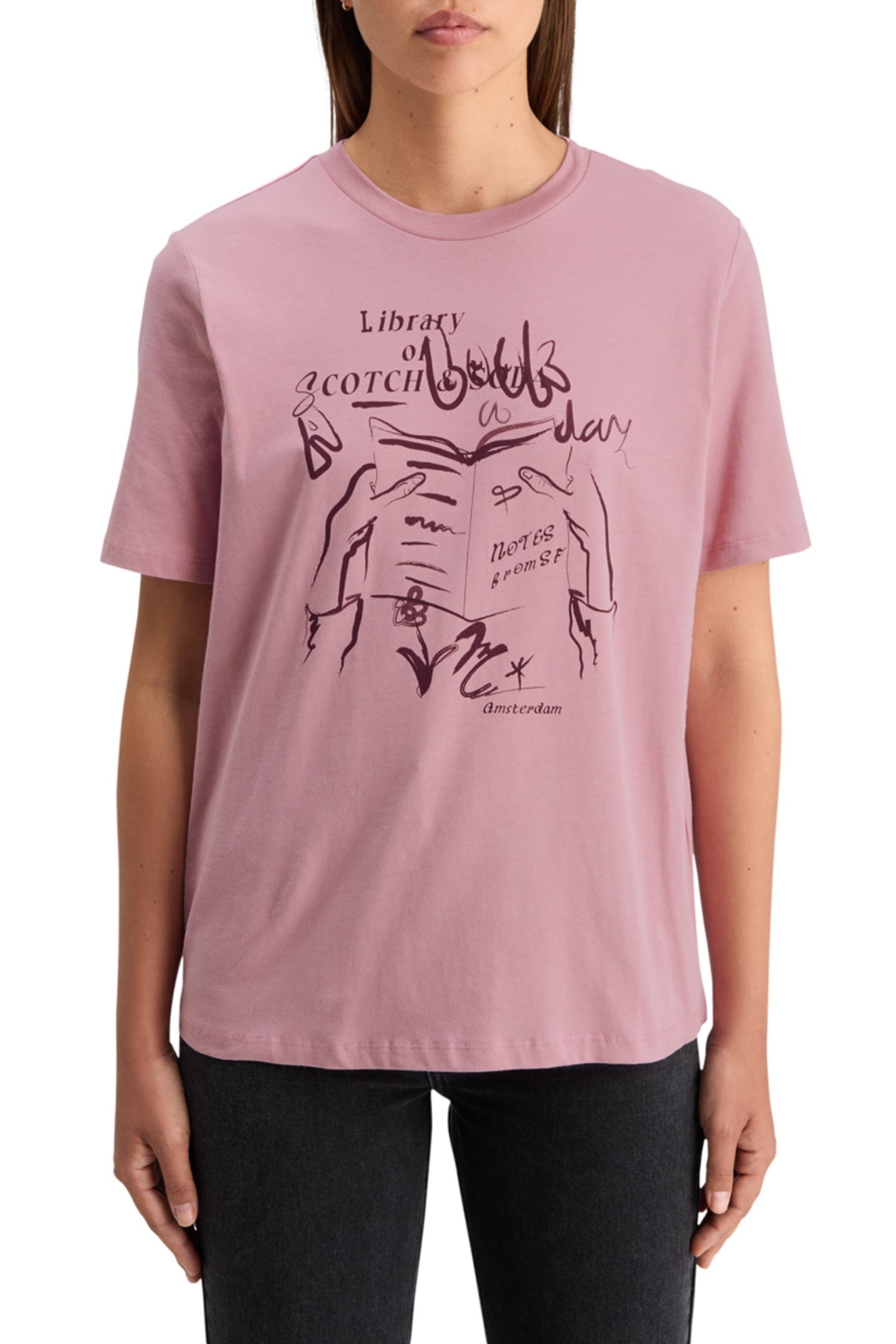 CHEST ARTWORK RELAXED FIT T-SHIRT CADILLAC PINK 1