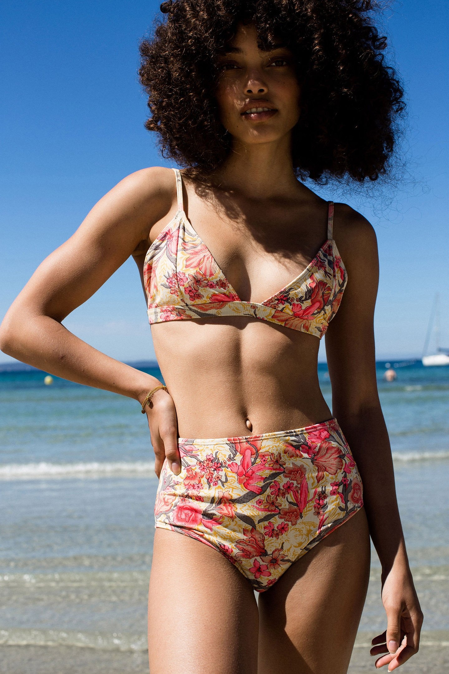 BIKINI - TOP CARLIE PINK FLOWERS 5