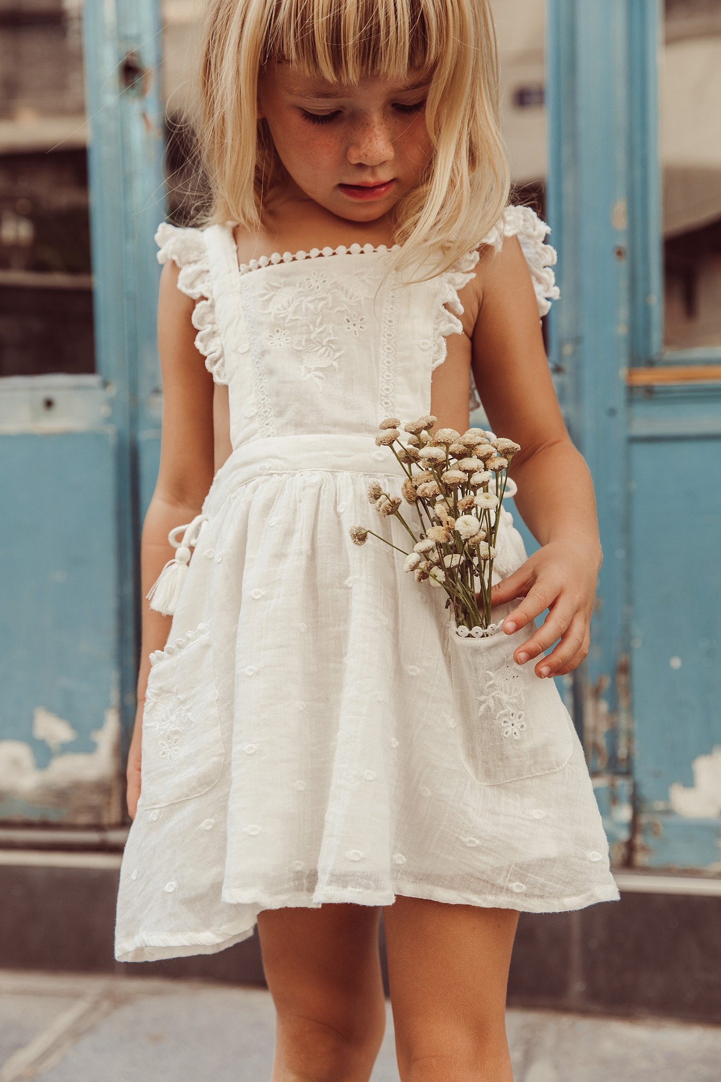 DRESS HUGUETTE OFF-WHITE PLUMETIS 1